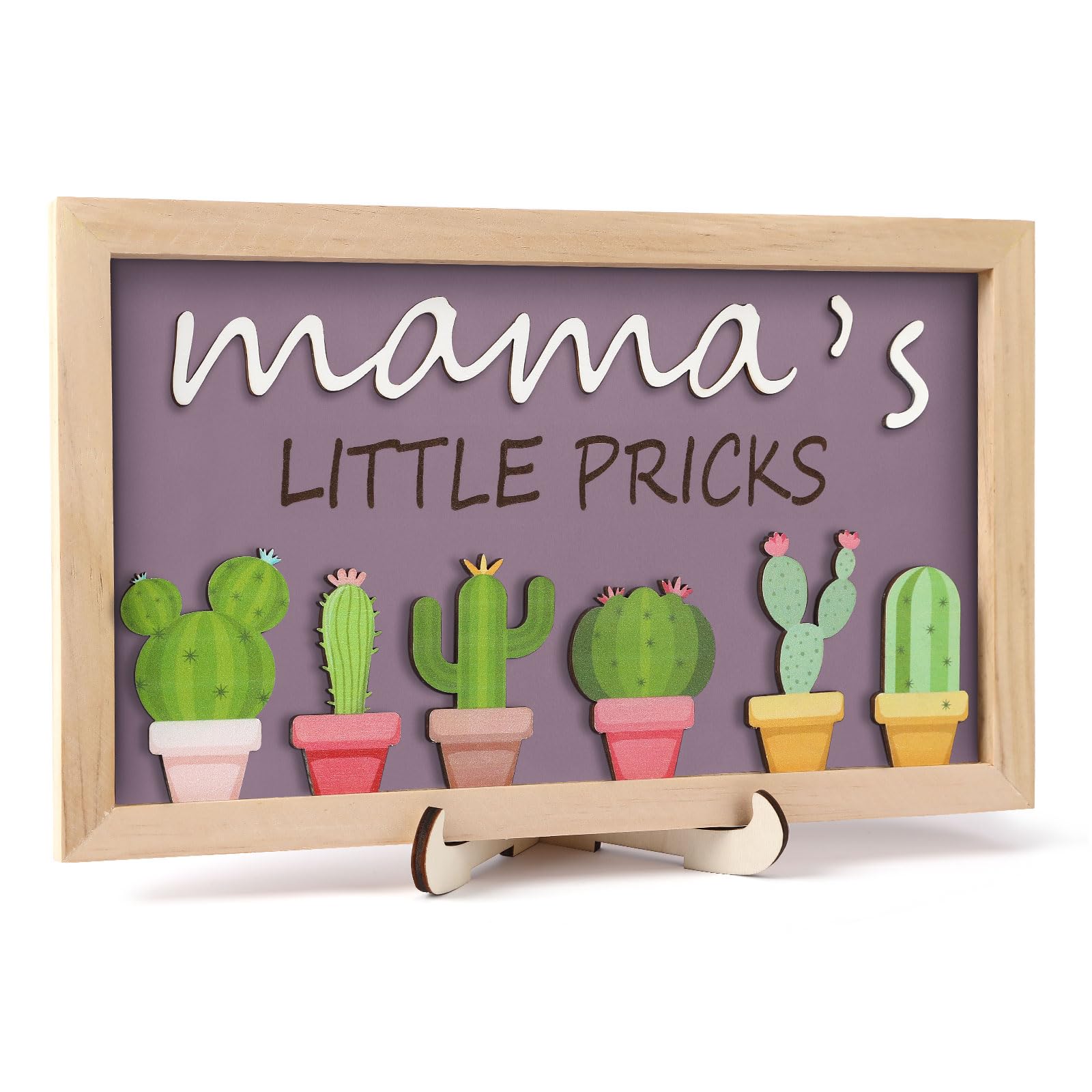 CypherX Personalized Gift for Mom Birthday, Mom Gifts from Daughter, Mama's Little Pricks, Funny Mother Gift, Cute Decor Sign fo