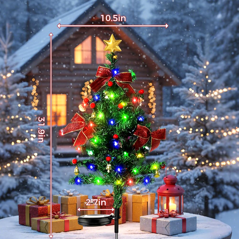 Solar Christmas Trees Lights Outdoor Decoration Waterproof, 2026 New Durable Pathway Lights for Garden, Versatile Patio Decorati
