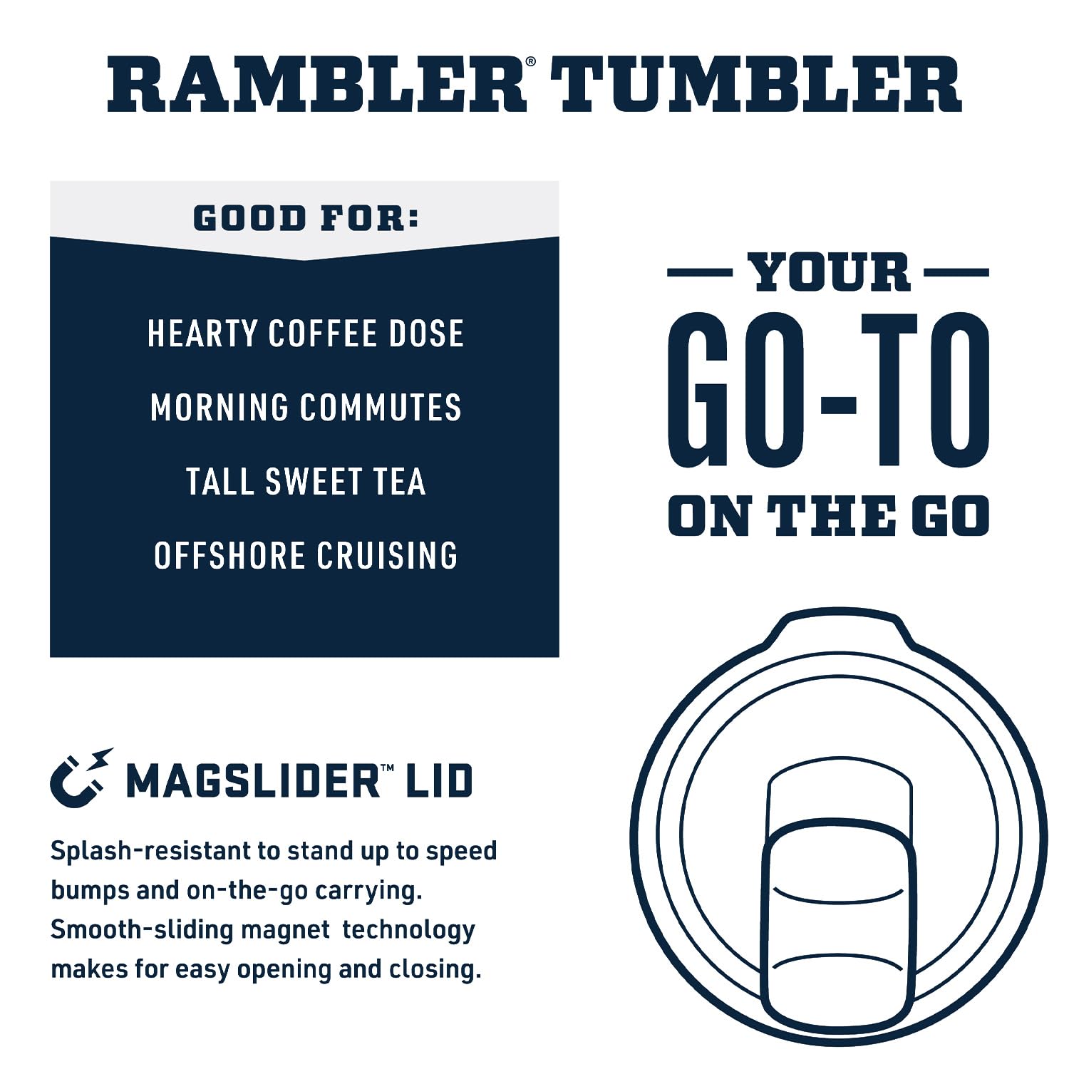 Yeti Rambler Stackable Pint, Vacuum Insulated, Stainless Steel With Magslider Lid, Reef Blue