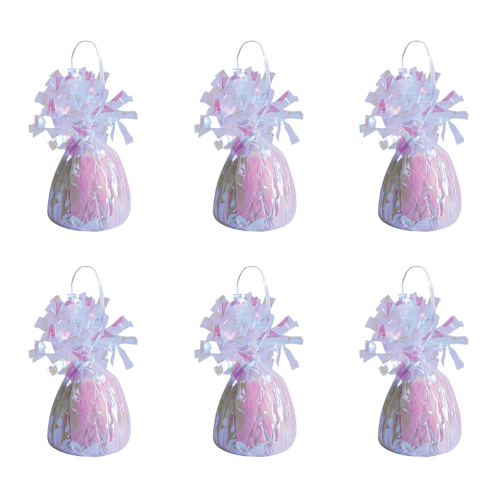 Beistle Metallic Wrapped Balloon Weight - 6 Pack, Opalescent Balloon Centerpiece and Bouquet Holders, Party Decoration Accessori