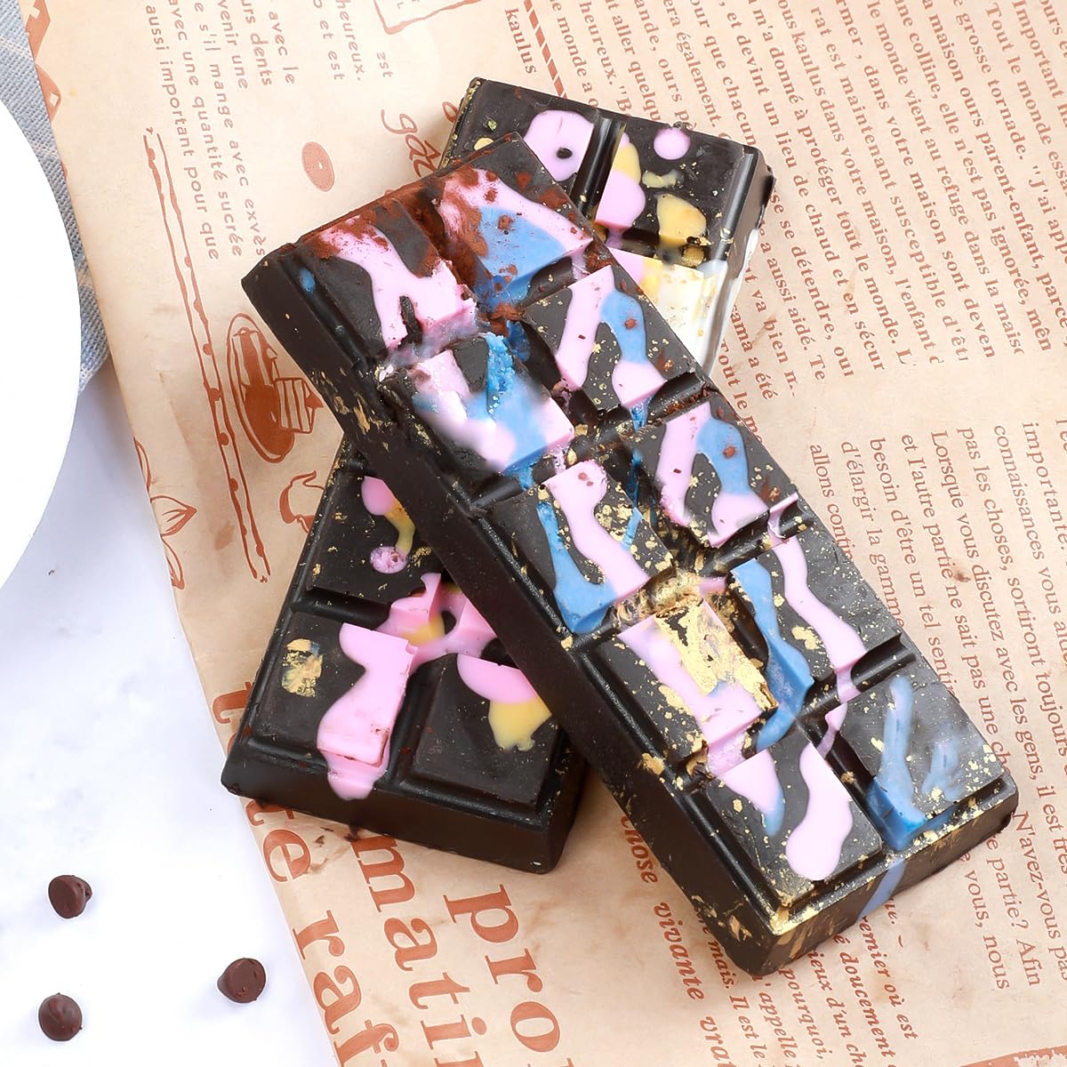Chocolate Bar Molds Deep Silicone Break-Apart Chocolate Nonstick Protein And Energy Bar Mold Thick Candy Bar Mold Wax Melt Mold