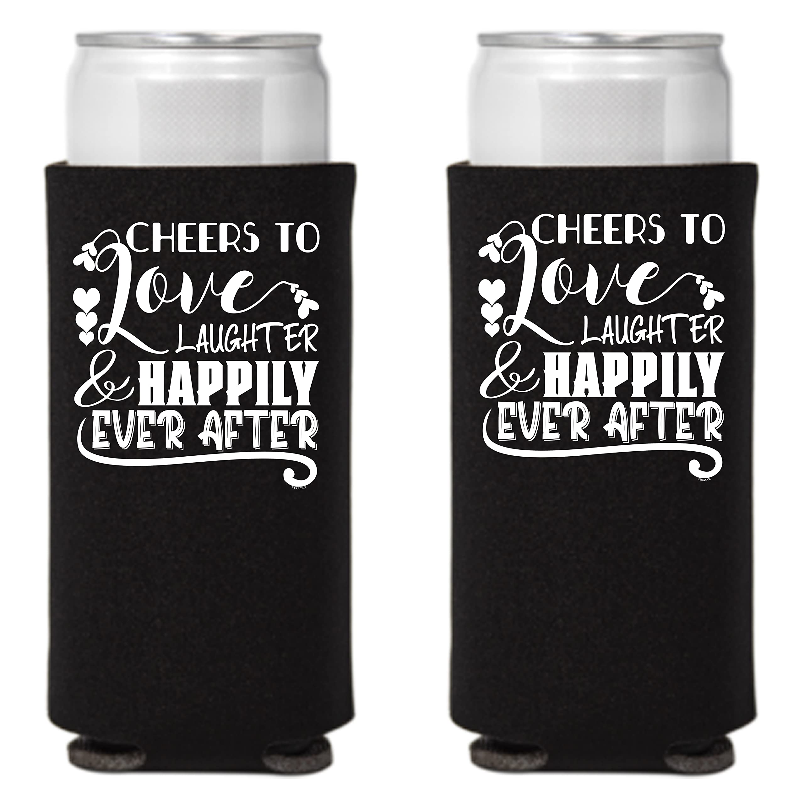 Veracco 12 Pack Of Cheers To Love Laughter And Happily Ever After Party Decorations For Bride And Groom Gifts Can Coolie Holder