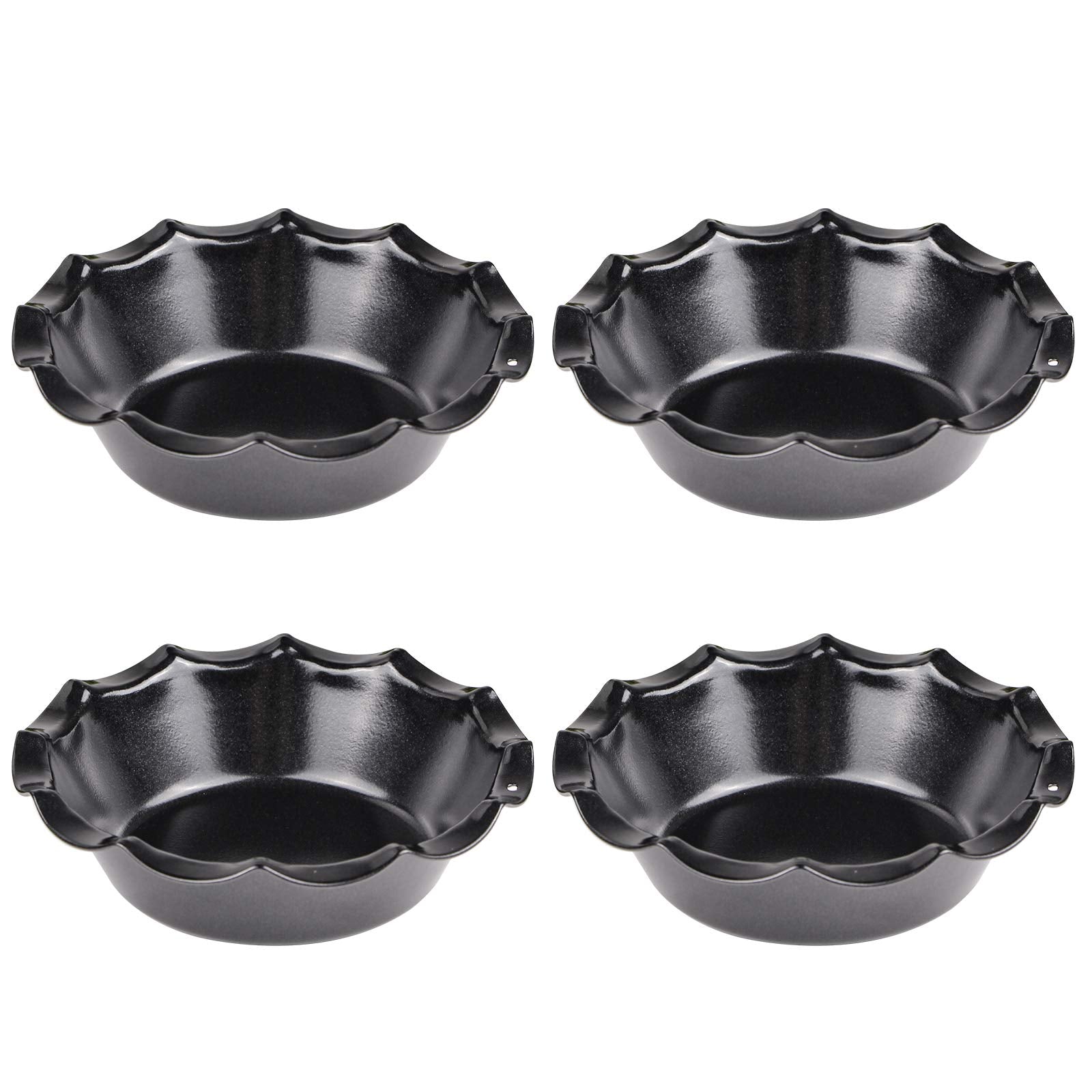 Webake Mini Pie Pan Set Of 4, Nonstick 5 Inch Pie Plate Baking Dish With Ruffled Edge, Individual Round Bakeware Pie Tins For To