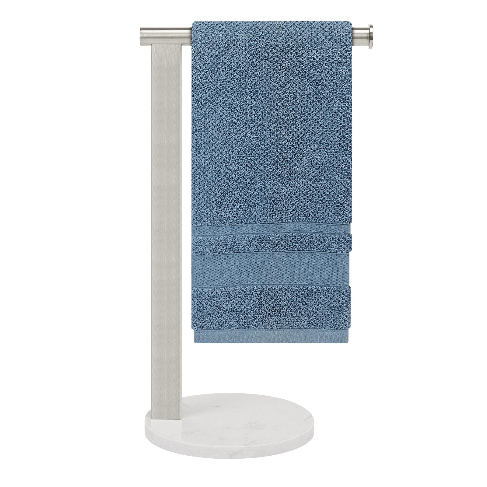 Winmien Stainless Steel L-Shaped Hand Towel Holder, Sus304 Bathroom Towel Rack With Thickened Base For Countertop Vanity (Brush
