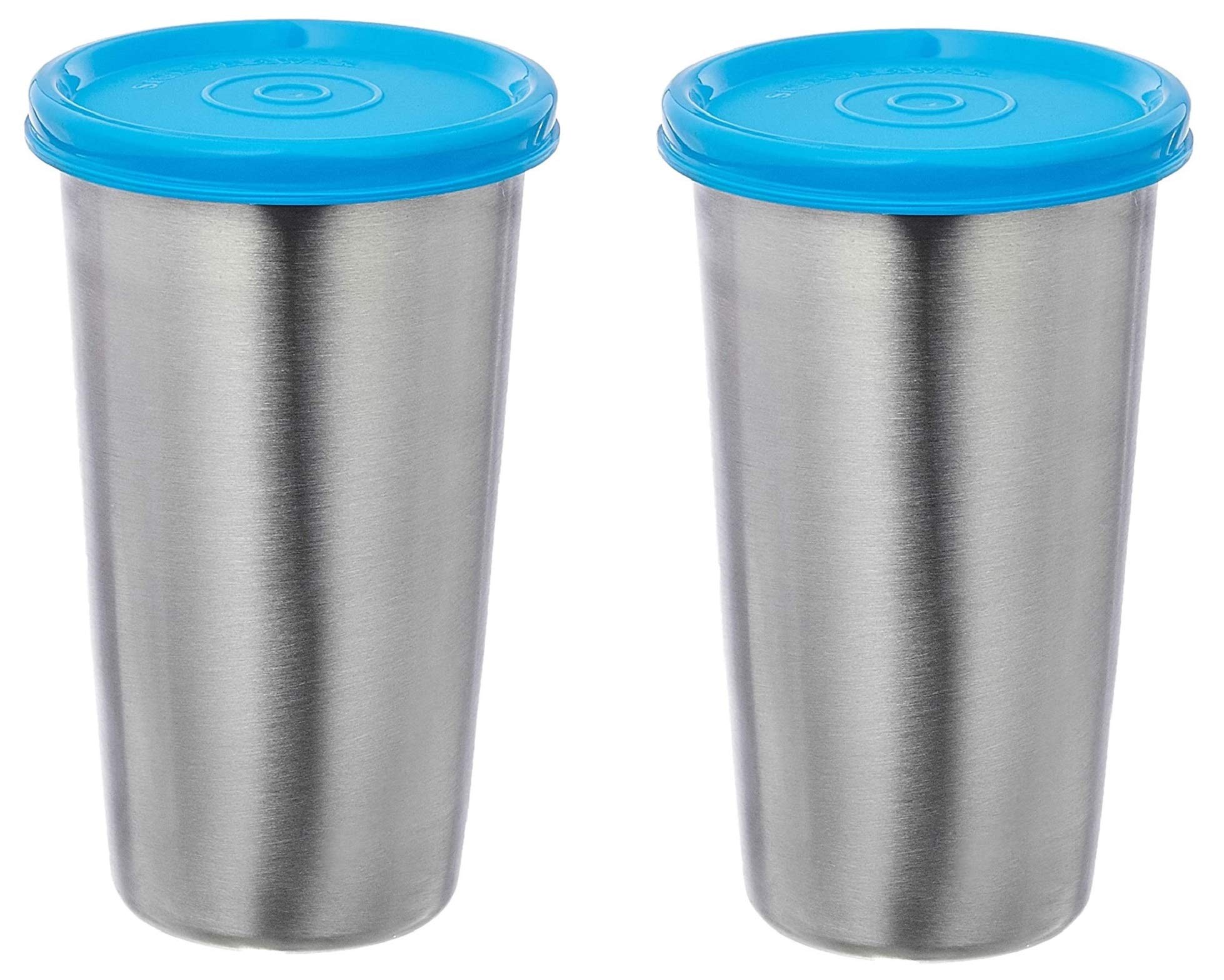 SIGNORA WARE Tumbler (Steel), 370ml+370ml, Set of 2, Blue