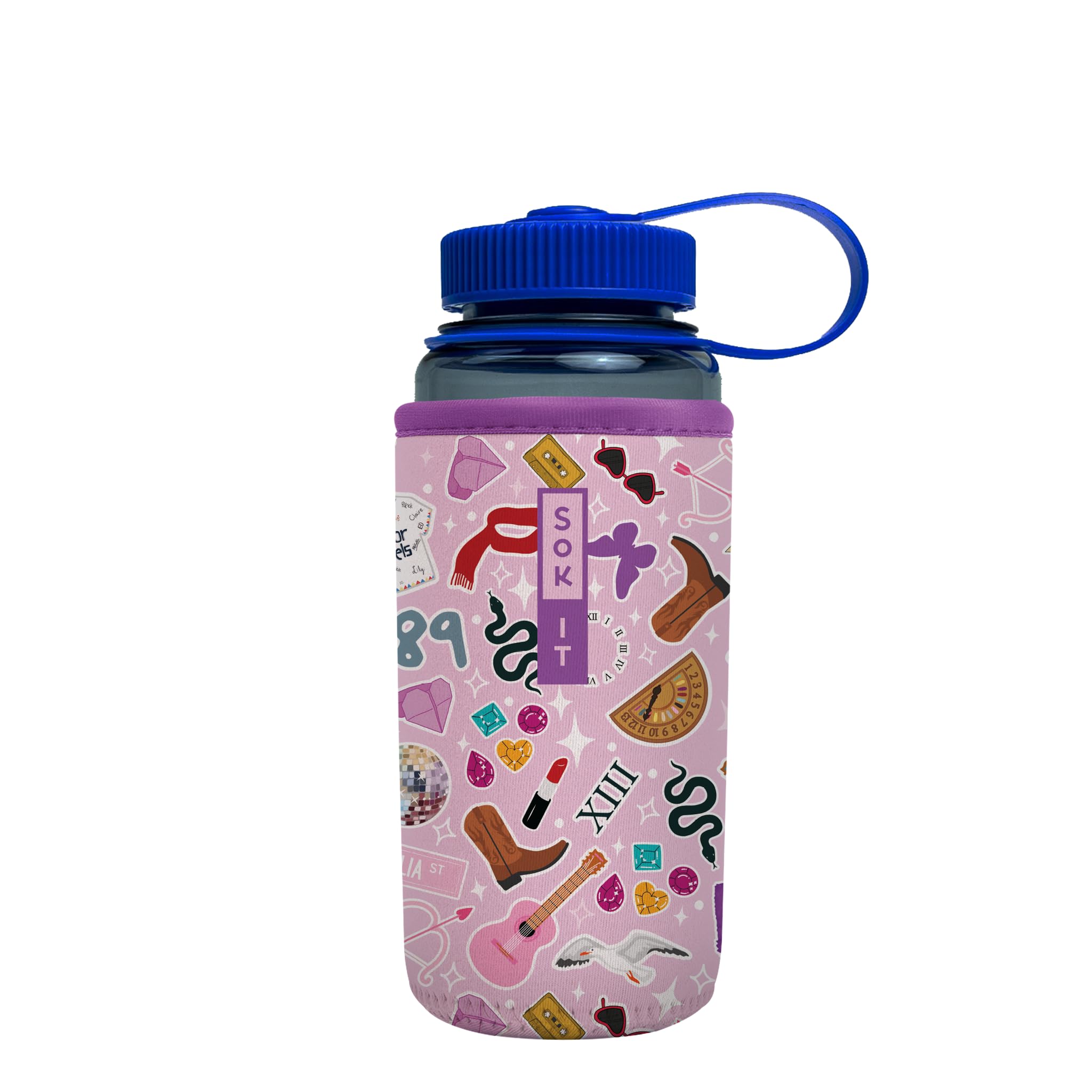 Sok It BotlSok Water Bottle Sleeve Insulated Neoprene Cover (On Tour, Fits 16oz CamelBak or Nalgene)