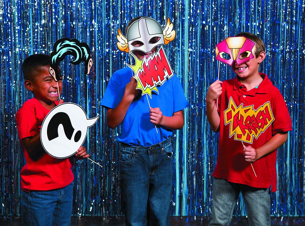 Super Hero Stick Costume Props (1 Dozen) Photobooth Supplies, Birthday Party Favors, Diy Decorations