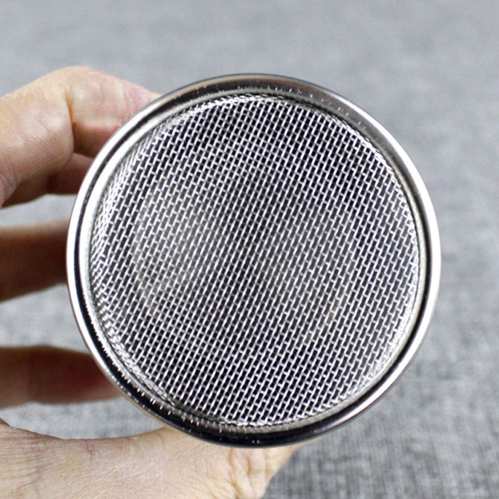 Onwon 2 Pieces Powder Sugar Shaker With Lid - Stainless Steel Fine Mesh Shaker Cinnamon Icing Sugar Powder Cocoa Flour Chocolate
