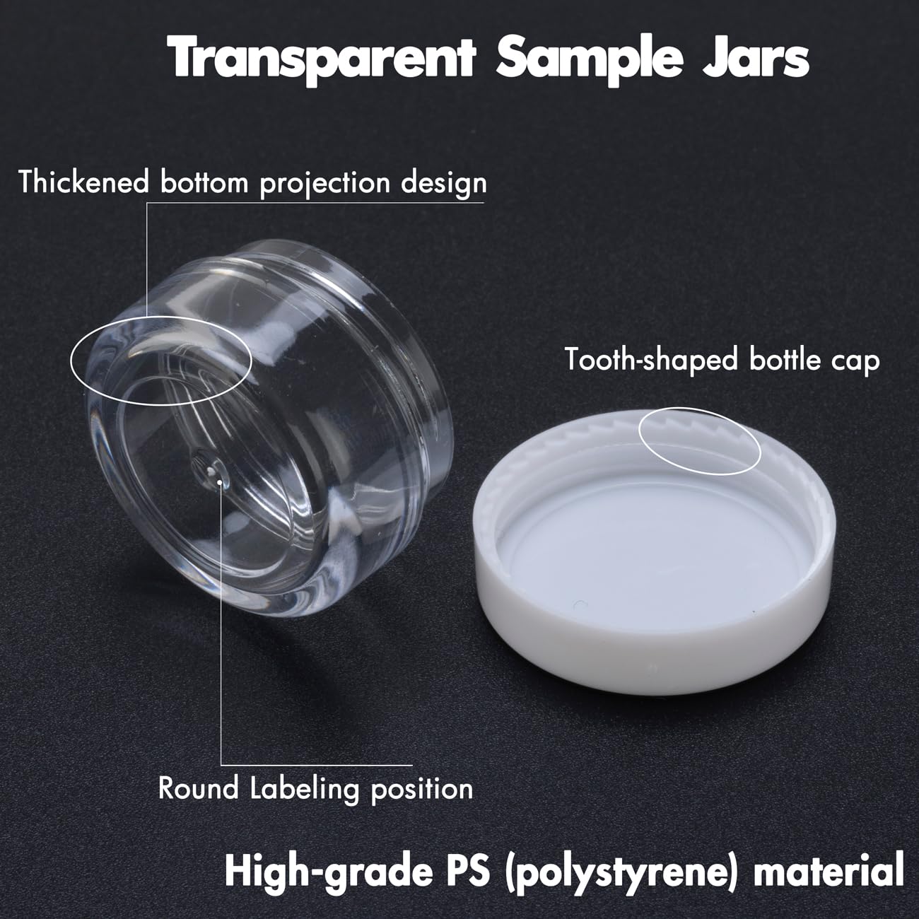5 Gram Sample Containers With White Lids, 50 Count 5Ml Sample Jars, Empty Cosmetic Containers With Lids, Small Makeup Travel Con