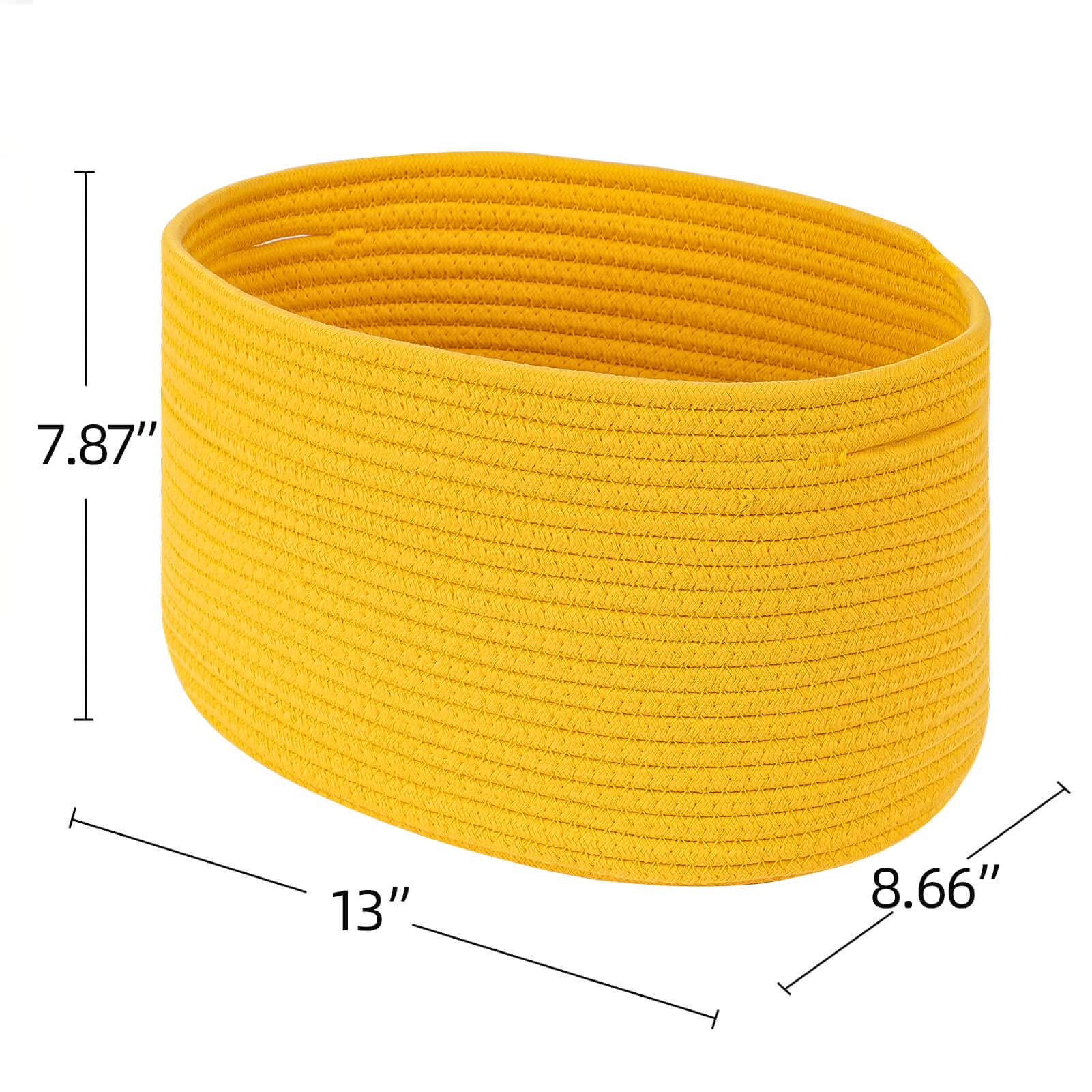 CubesLand Yellow Baskets for Shelves Storage/Organizing Cube Shelf Closet Storage Baskets Bins Set 3 Long-lasting &Skin-friendly Toy Storage Basket Bin Stylish Room Decor Basket Cotton Rope Basket