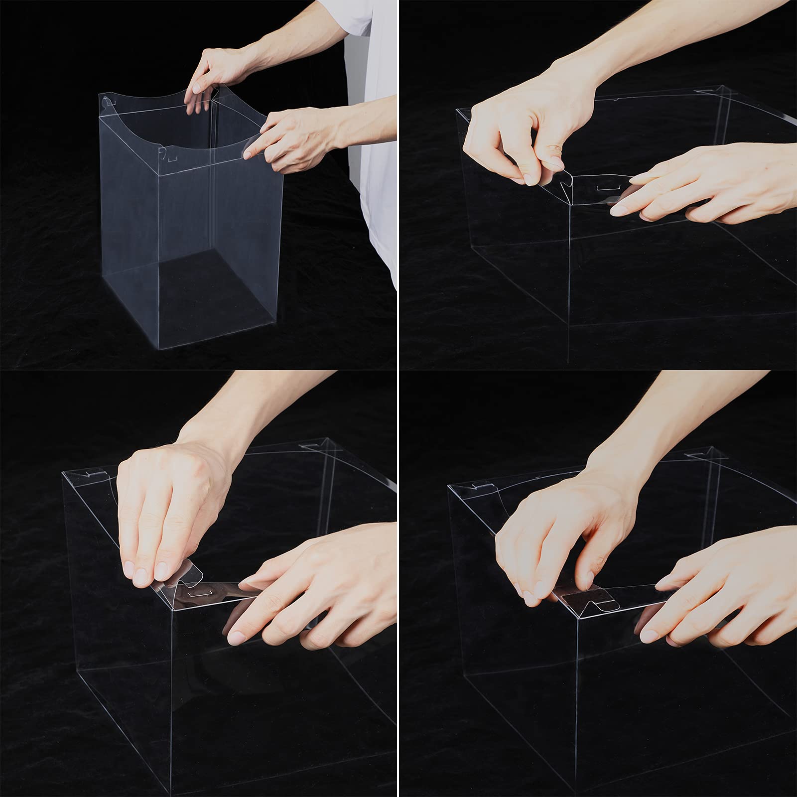 XININSUN 6inch Clear tall cake Box with Ribbon, 8 X 8 X 9inch for Bakery Boxes Clear Gift Boxes,ideal for wedding birthday party