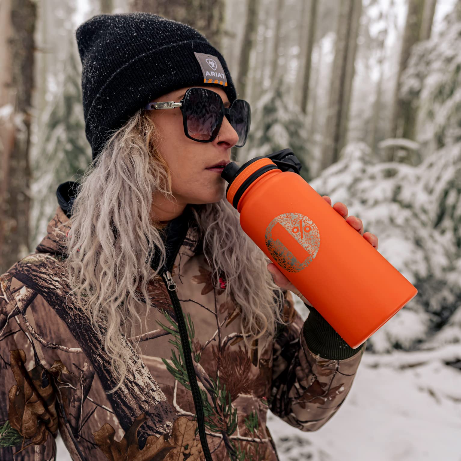 Tempercraft 32 Oz Vacuum Insulated Sport Bottle W/Laser Engraved Customization Options - Stainless Steel, Double-Walled, Wide Mo