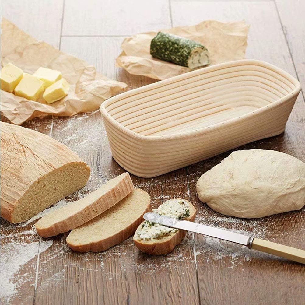 Banneton Bread Proofing Basket, 2 Pack 10 Inch Oval Sourdough Proofing Basket, Sourdough Bread Baking Supplies For Making Baking