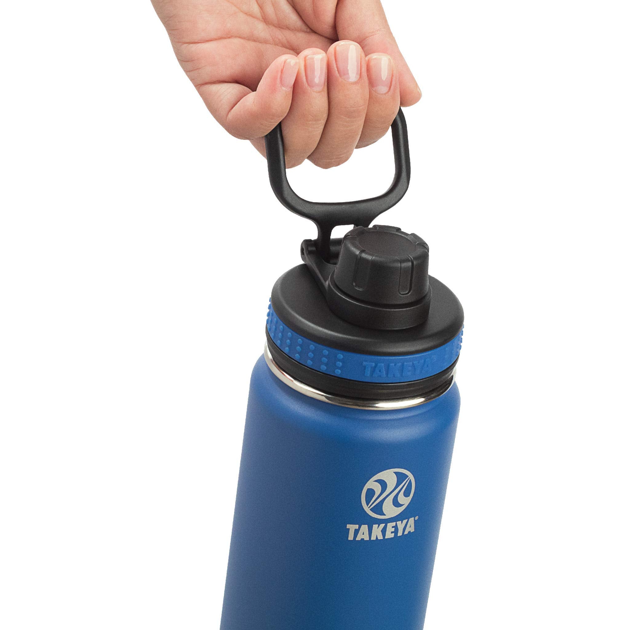 Takeya Originals 18 Oz Vacuum Insulated Stainless Steel Water Bottle With Straw Lid, Navy