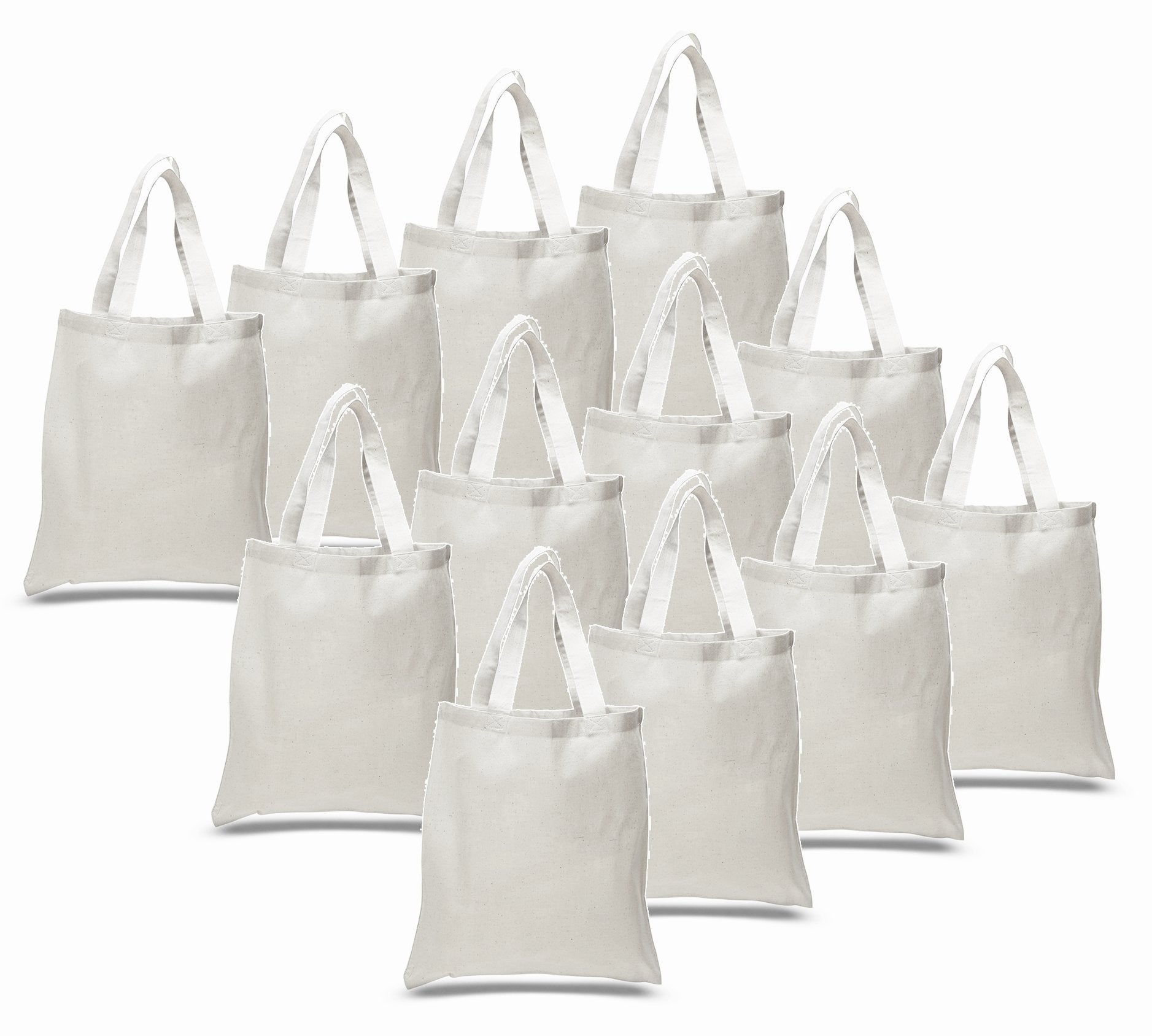 Set Of 12 Wholesale Cotton Tote Bags 100% Cotton Reusable Tote Bags 1 Dozen