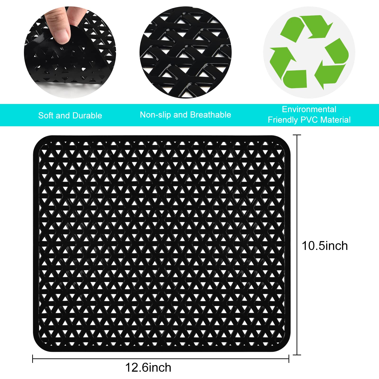 Coopay 2 Pack Kitchen Sink Mat Pvc Eco-Friendly Kitchen Stainless Steel/Porcelain Dish Drying Pad Sink Protector For Bottom Of K