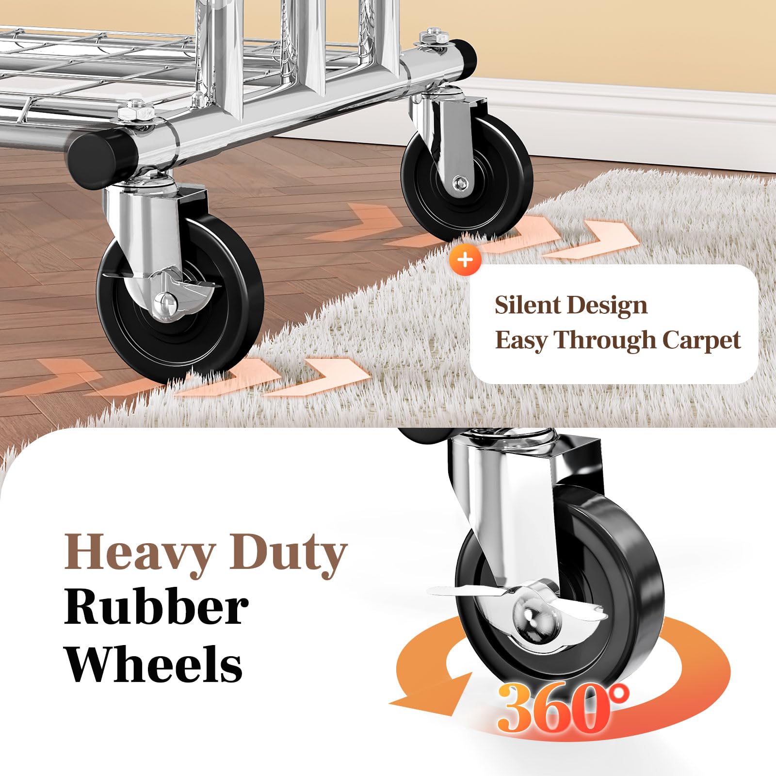 Hokeeper Clothes Rack, Clothing Racks For Hanging Clothes Heavy Duty Garment Rack Rolling Clothes Rack With Lockable Wheels Port