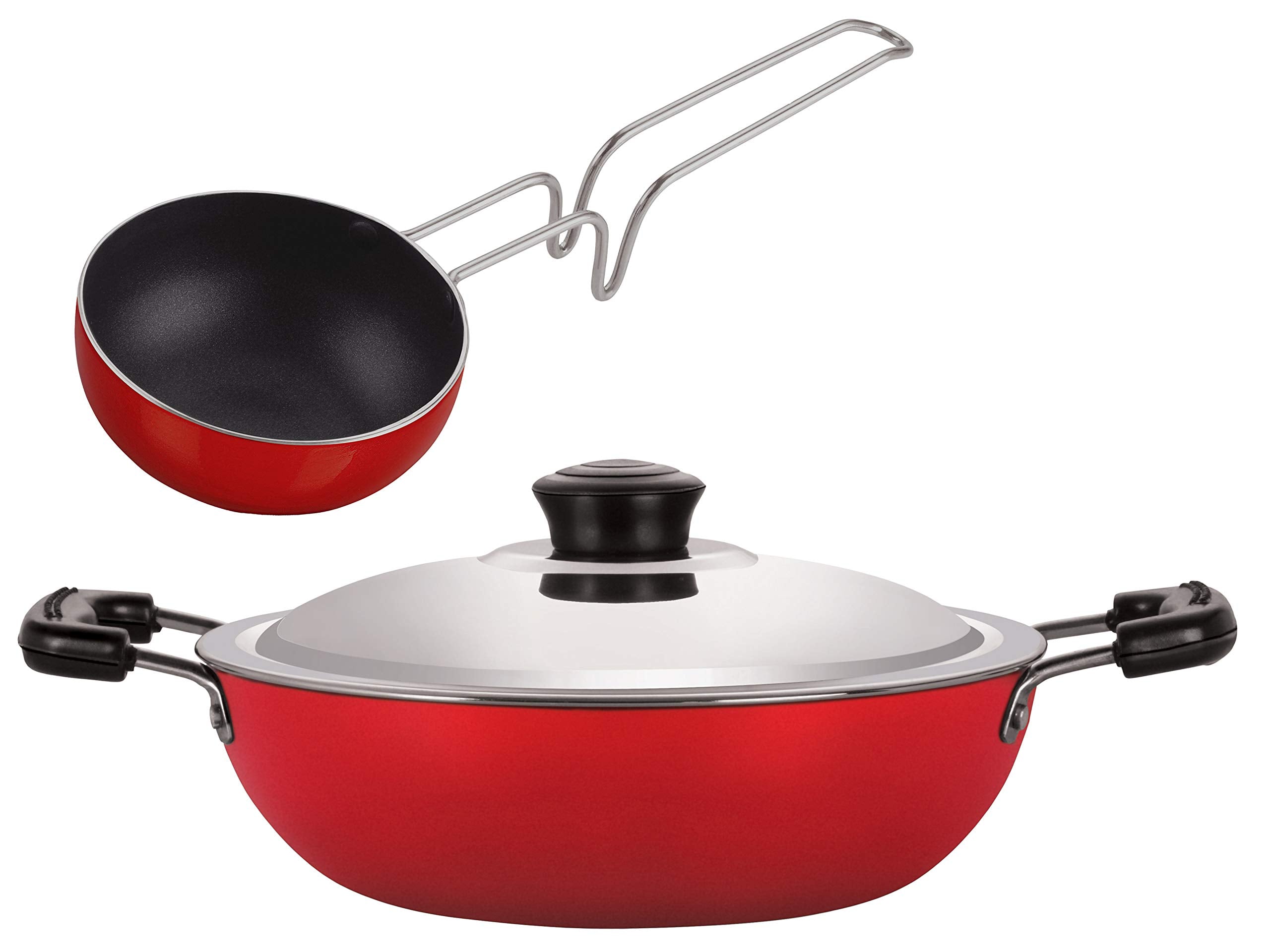 Nirlon Nonstick 3 Layer NonStick Combo Cookware Set Vagharia 11Cm & Kadhai Big 1.8 Litre