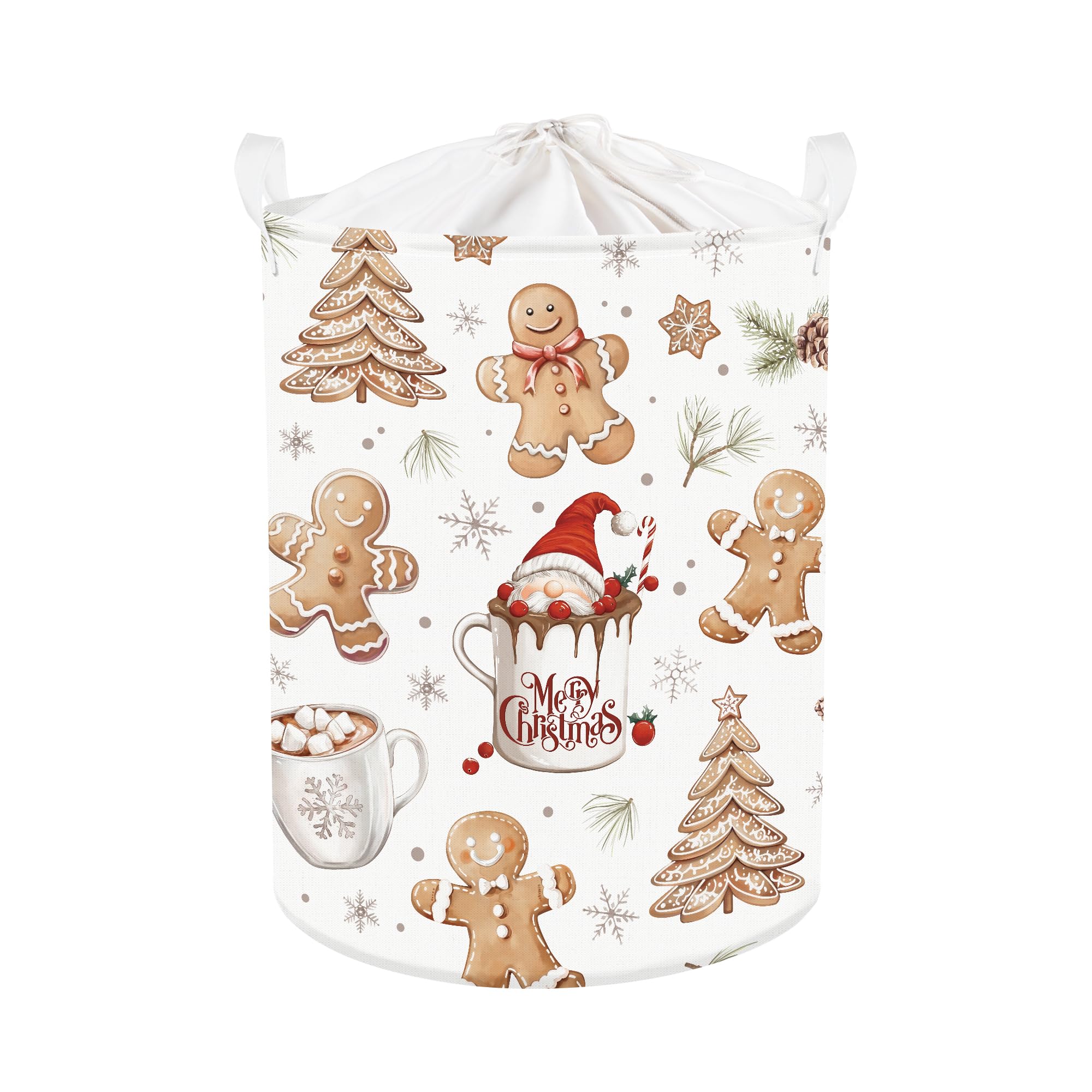 Clastyle Christmas Gingerbread Baby Laundry Hamper Snowflake Kid Storage Basket Boy Girl Gift Toy Box Collapsible Clothes Organi