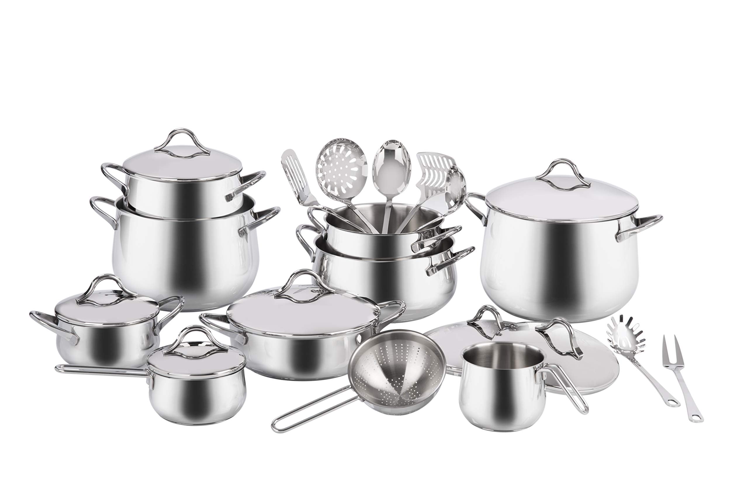 Barazzoni Mediterraneo 24 Piece Set 18/10 Stainless Steel Made in Italy 18/10 Stainless Steel