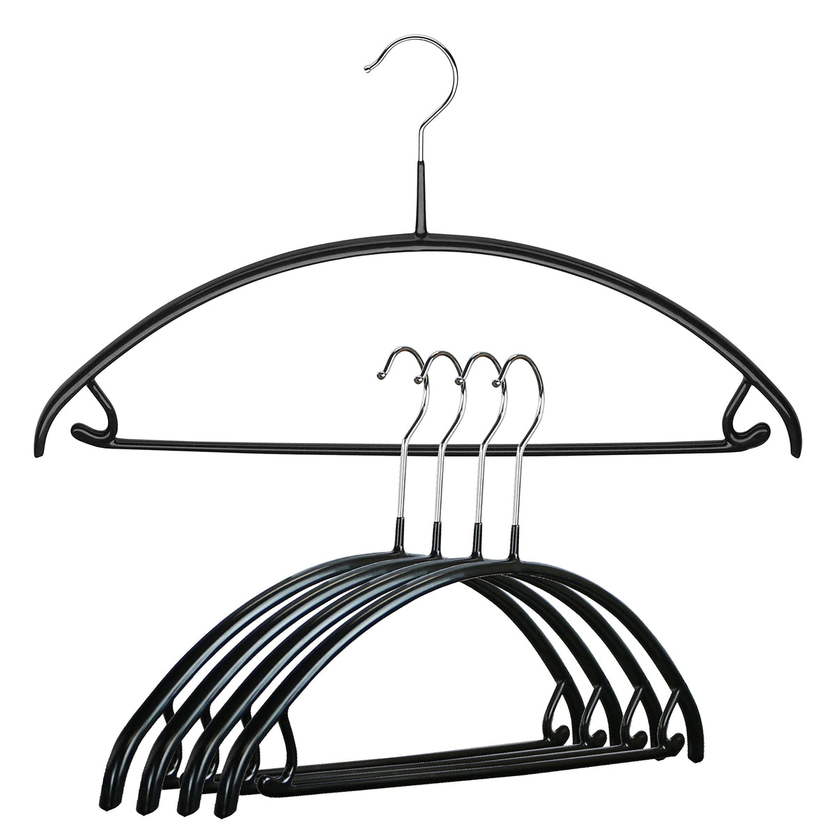 Mawa By Reston Lloyd Non Slip Metal Clothing Hanger, Smooth Shoulder Support With Skirk Hooks/Pant Bar, Model 42-U