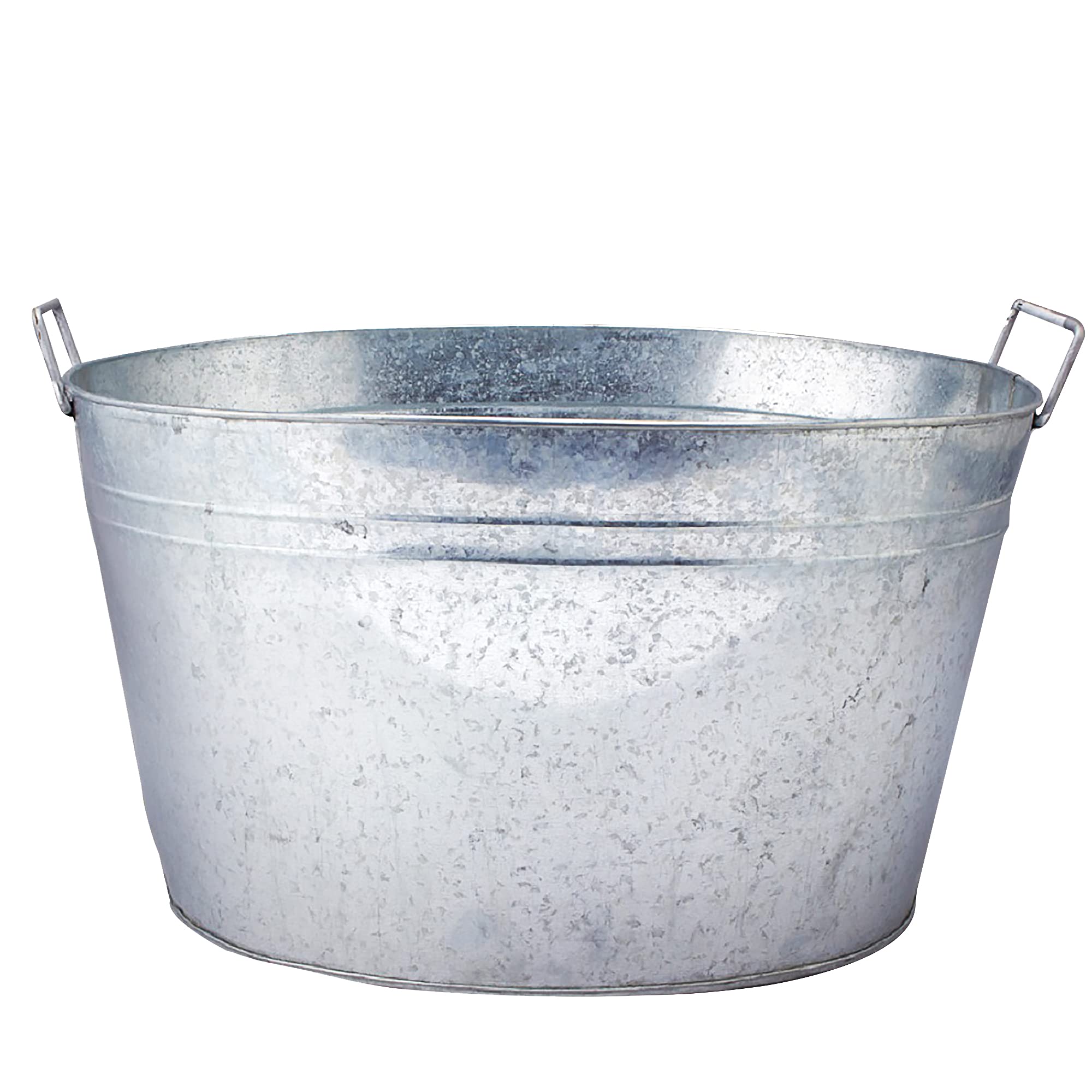 Simple Elements 8 Gallon Galvanized Tub - Multifunctional Ice Bucket - Beverage Tub For Parties, Events And Home Decor - Farmhou