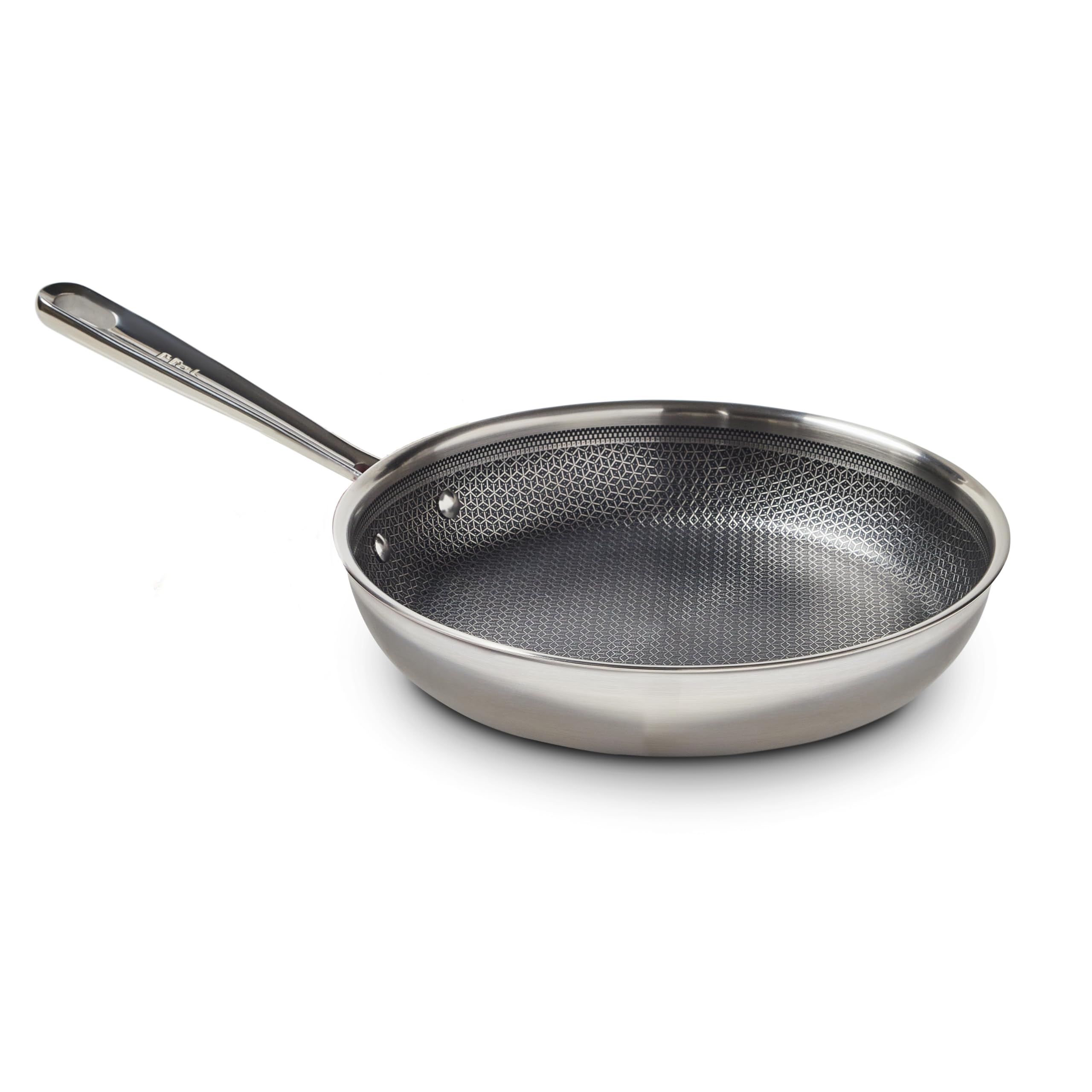 T-fal HybridMesh Tri-Ply Stainless Steel Fry Pan 8 Inch, Induction Oven Safe 500F, Metal Utensil Safe, Ideal For Searing, Cookwa