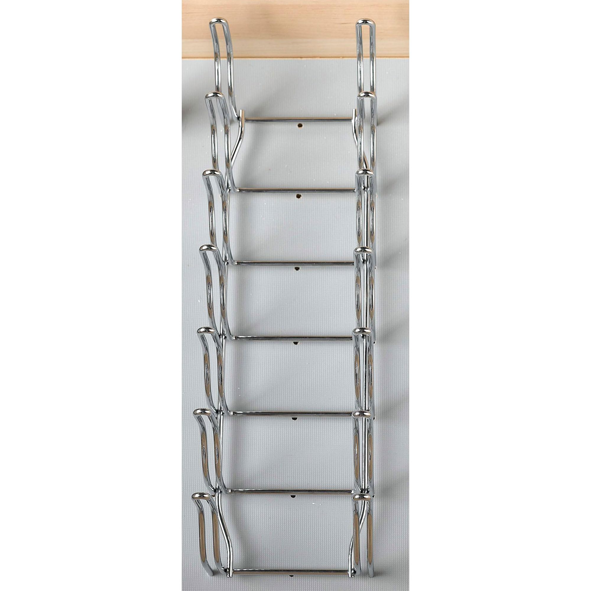 Rev-A-Shelf Kitchen Cabinet Drawer Storage Organizer for Pot and Pan Lid Storage  For 4DPS & 4DPBG Interior Peg Boards  Hold 6 Lids  Chrome  5DLD-1-CR