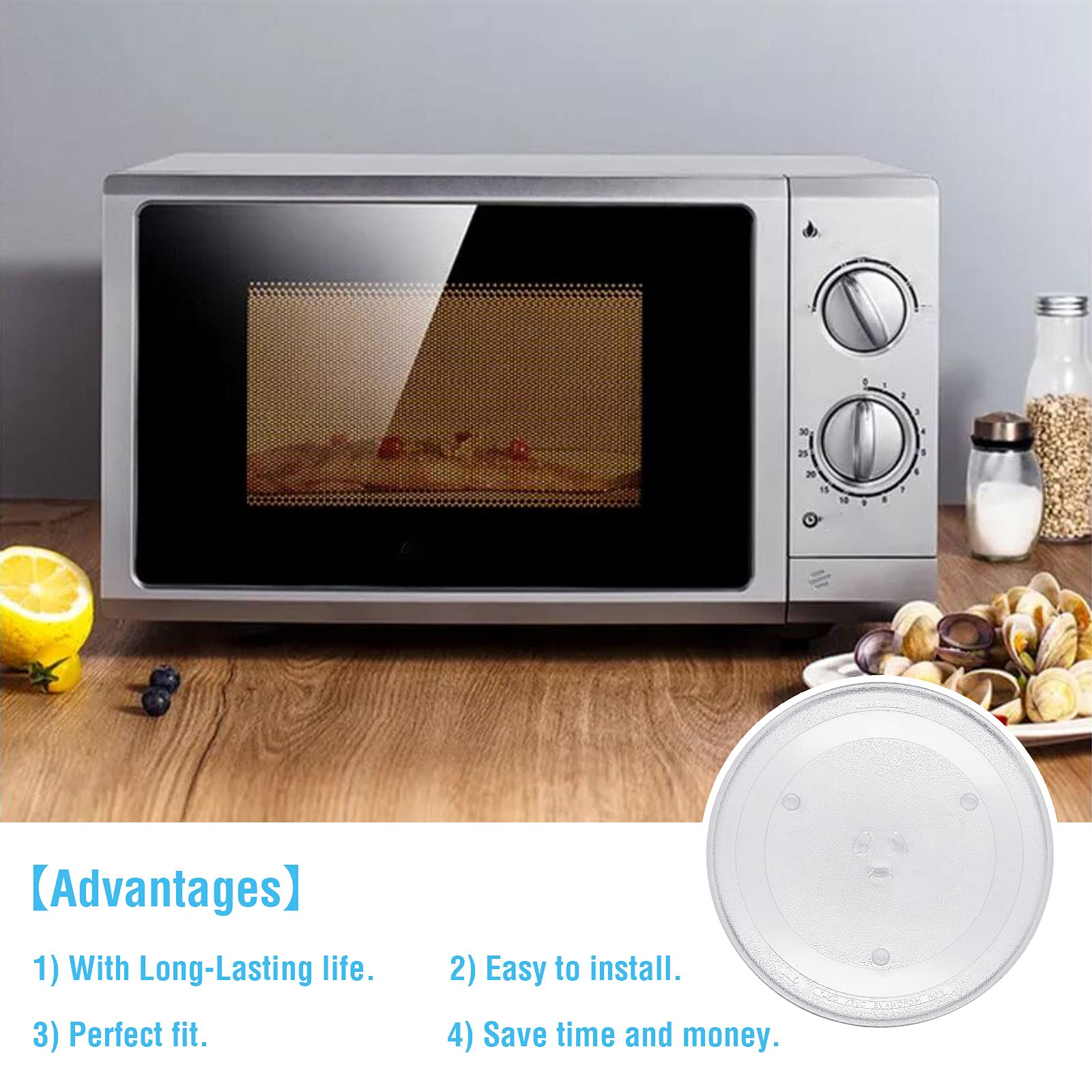 Appliancemates 11.25'' Microwave Glass Turntable Plate Replacement Compatible With Ge And Samsung- 11 1/4'' Microwave Glass Turn