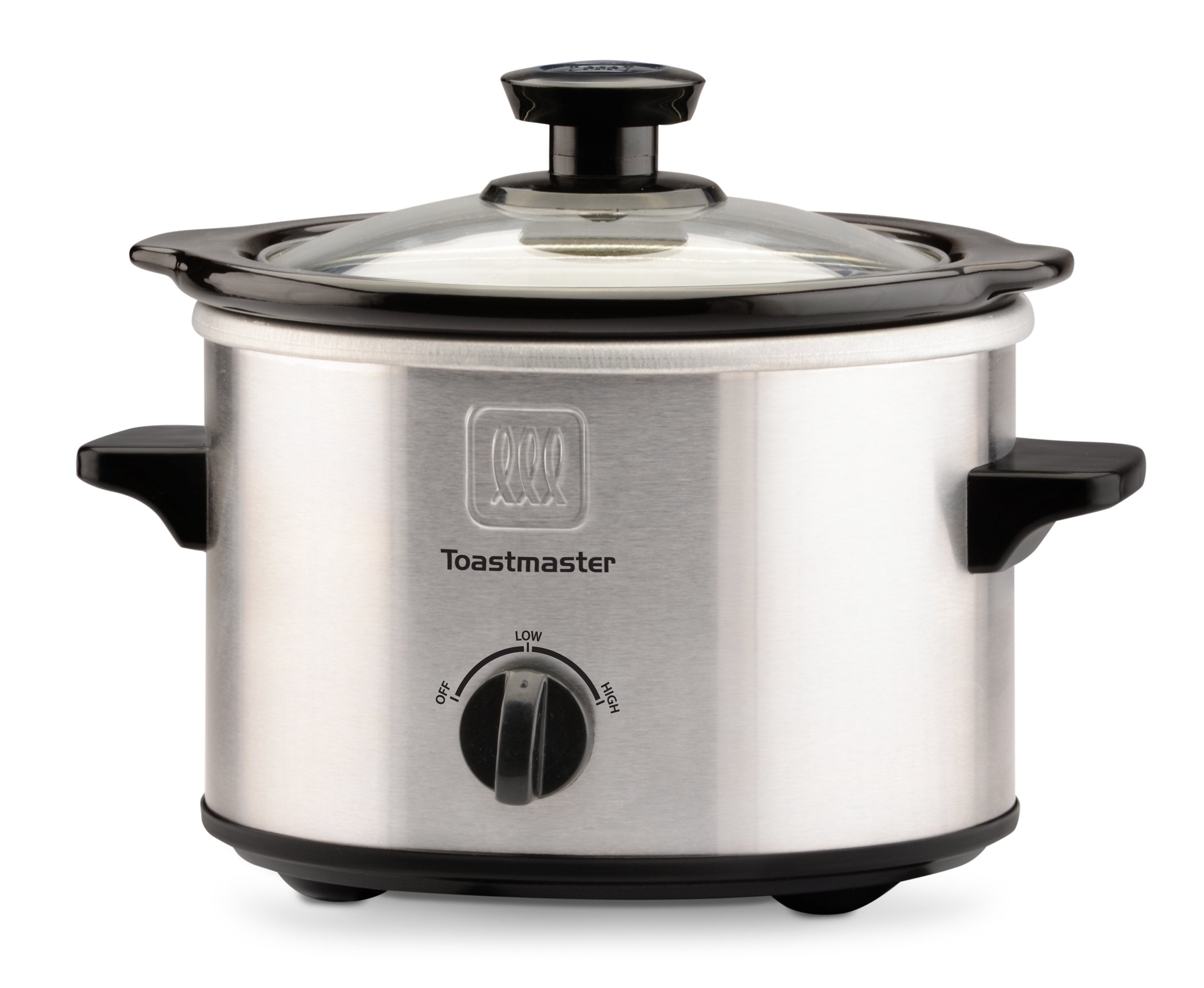 Toastmaster Tm-151Sc Stainless Steel Slow Cooker With Removable Stoneware Bowl, 1.5-Quart, Silver/Black