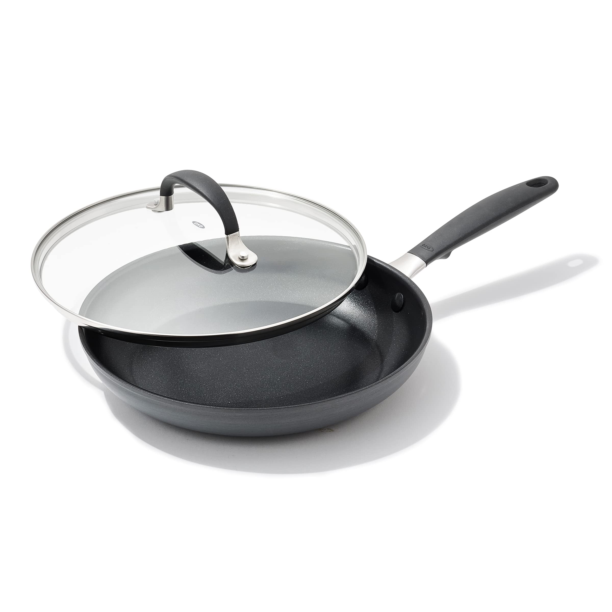 Oxo Good Grips 9.5'' Frying Pan Skillet With Lid, 3-Layered German Engineered Nonstick Coating, Stainless Steel Handle With Nons