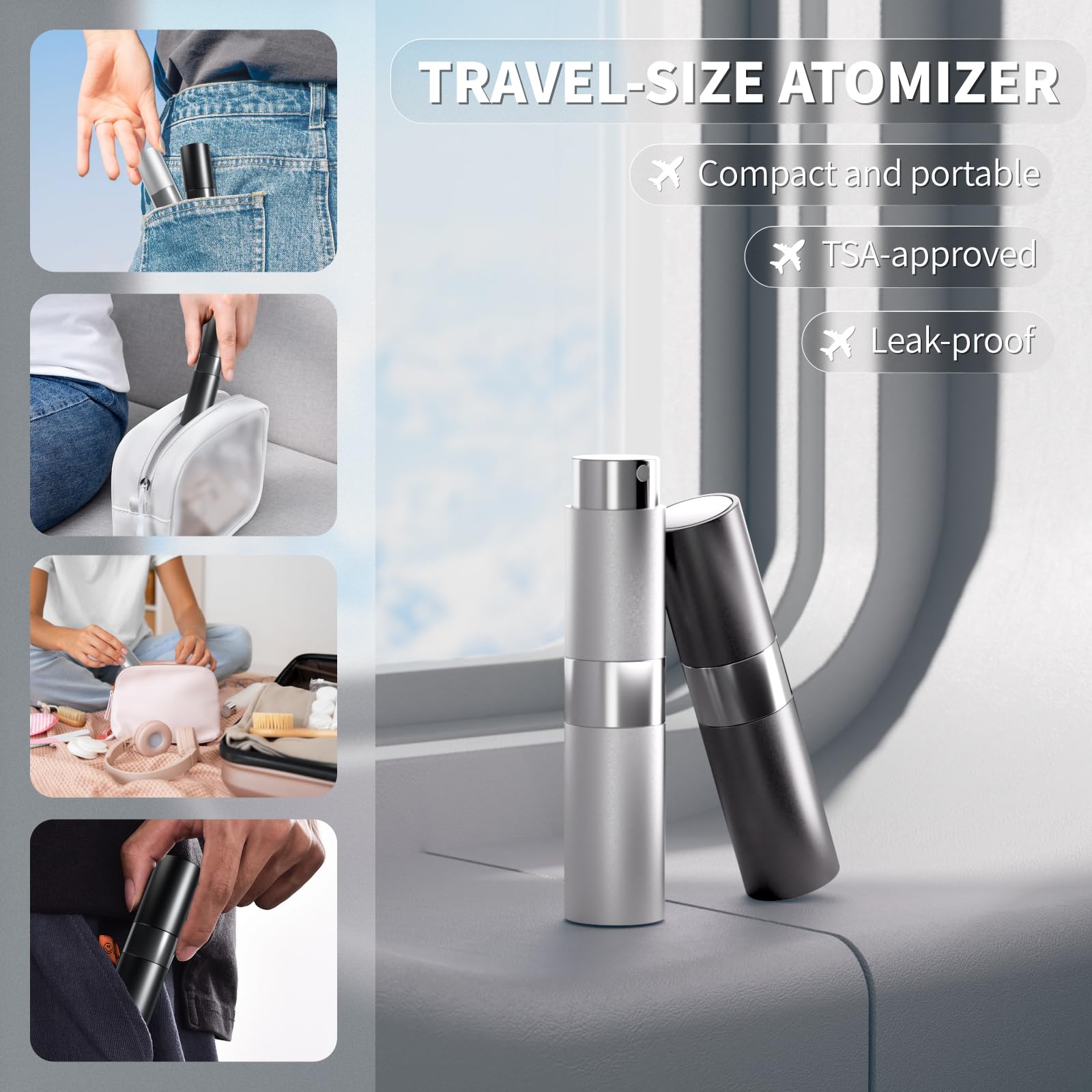 Yikibox 8Ml Travel Perfume Atomizer Bottles Refillable - Mini Perfume Spray Bottles With Leak-Proof Design, Refillable Cologne A