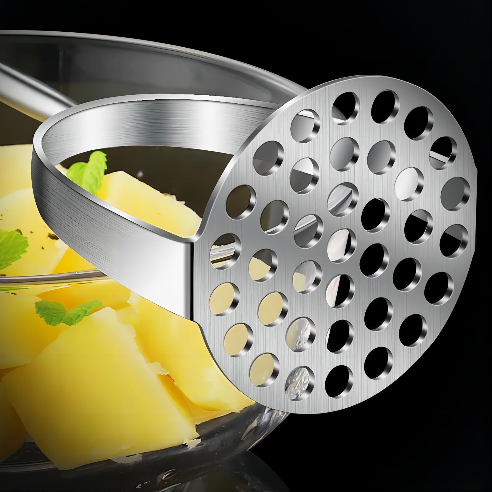 Greatlink Potato Masher,Heavy Duty Stainless Steel Kitchen Steel Potato Masher,Mashed Potatoes,Vegetables And Fruits.