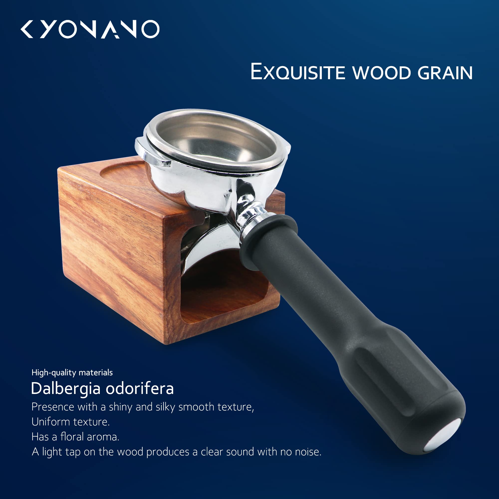 Tamper Station 58Mm, 58Tamping Base Made Of Yellow Rosewood, Tamping Station For Preparation With Screen Carrier Machine Or Espr