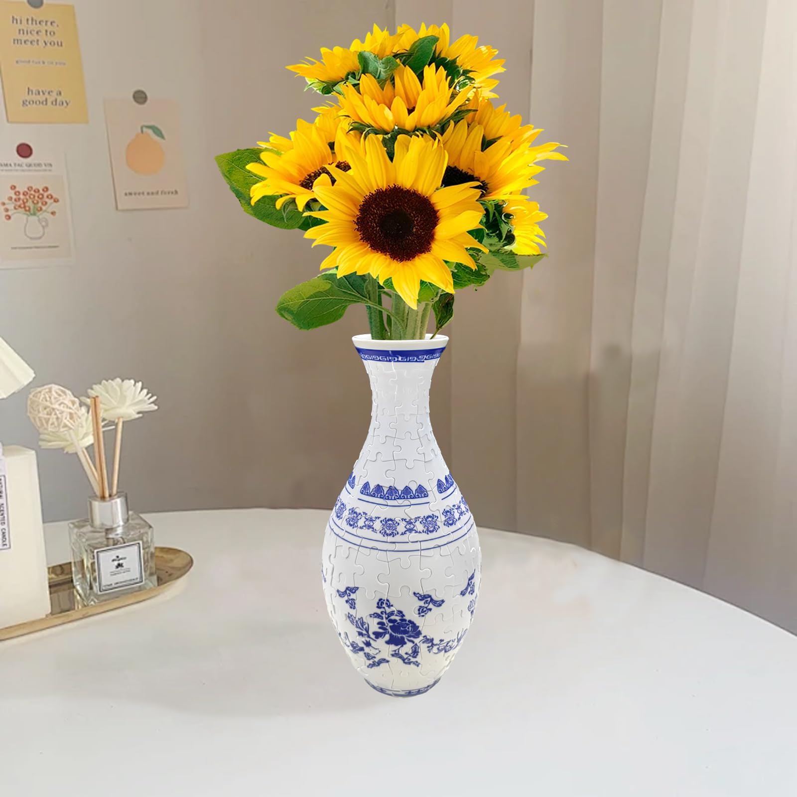 HHSME 3D Puzzle Vase Unique Flower Vase for Adults Made by 160 Curved Plastic Puzzle Pieces, Piece Relax Puzzles for Adults, DIY