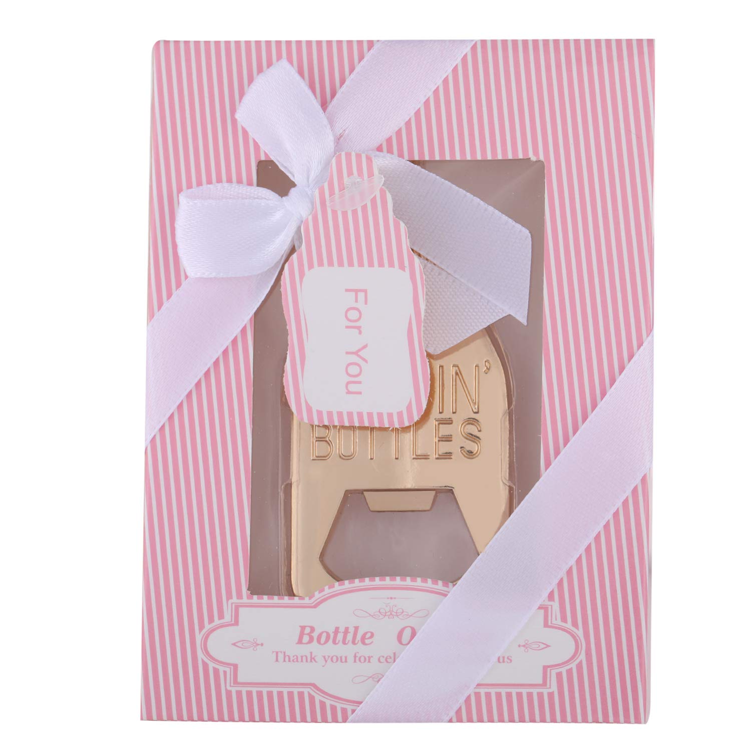 24Pcs Poppin Bottle Bottle Opener Baby Shower Favors Gift For Girl With Exquisite Packaging Box,Baby Shower Souvenirs For Guests