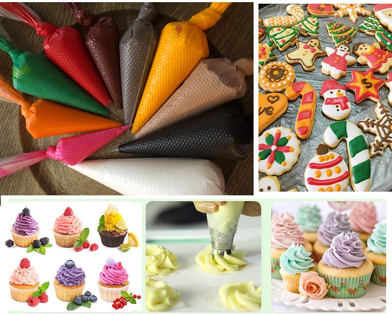 YOTIPP Thickened 100pcs/set Disposable Pastry Bag Icing Piping Bag Cake Cupcake Decorating Bags (14inch Thickened)