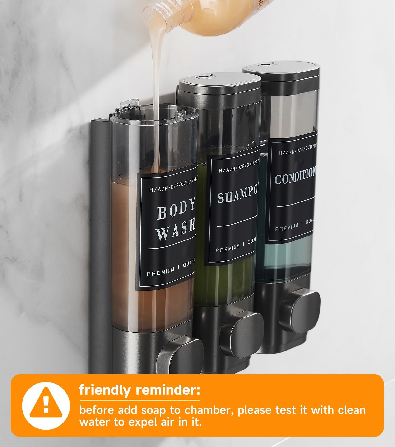 Cabo Deseado Shower Soap Dispenser Wall Mounted No Drill Shampoo Dispenser For Shower Wall Shampoo And Conditioner Dispenser Bat