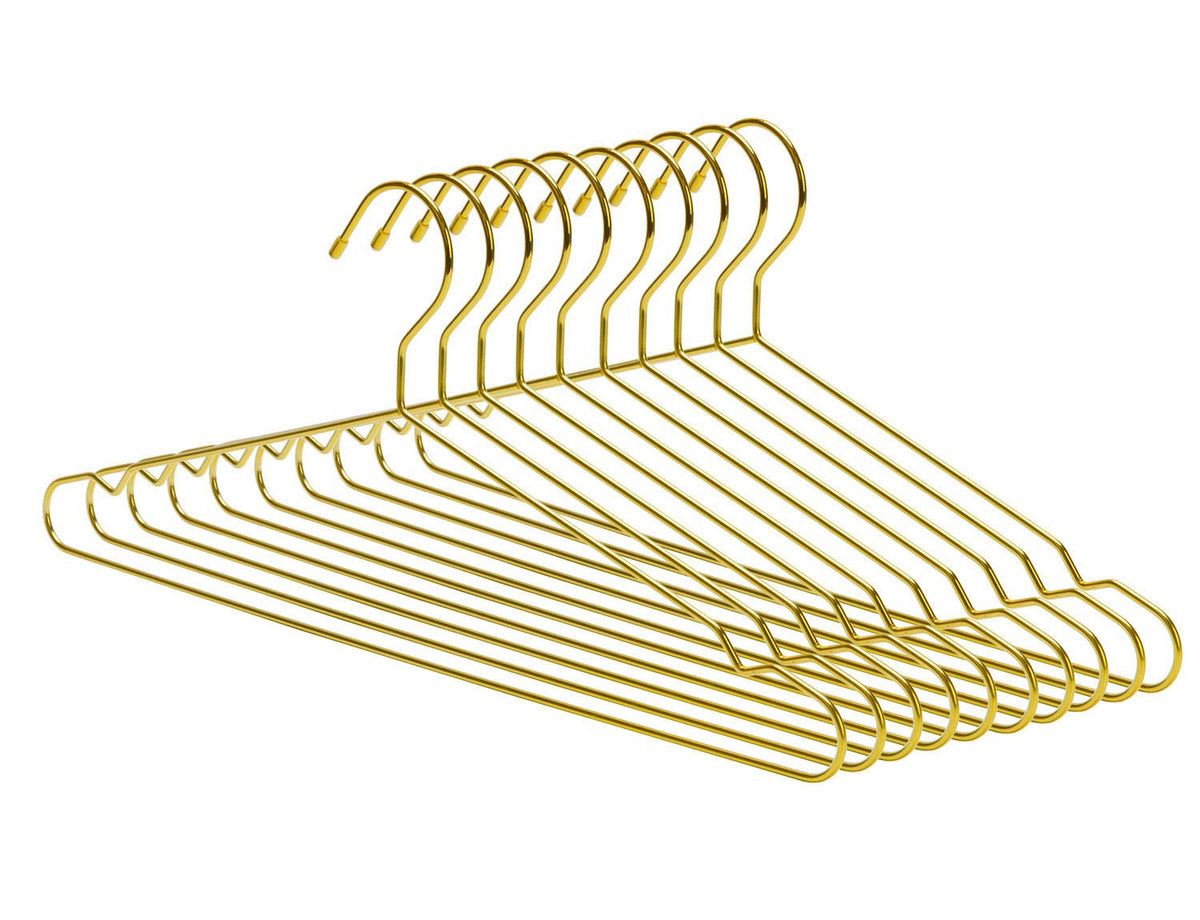 Nature Smile17.7 Inches Gold Metal Coat Hangers, Space Saving Wire Hangers, Metal Clothes Hangers, Standard Suit Hangers Ideal F