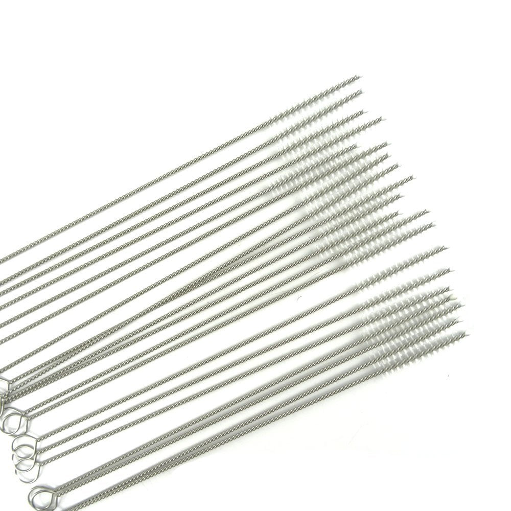 Honbay Straw Cleaner Brushes, Nylon Bristles Stainless Steel Handle, Nylon Skinny Pipe Tube Cleaner - 20 Piece Value Pack - 6 Mm