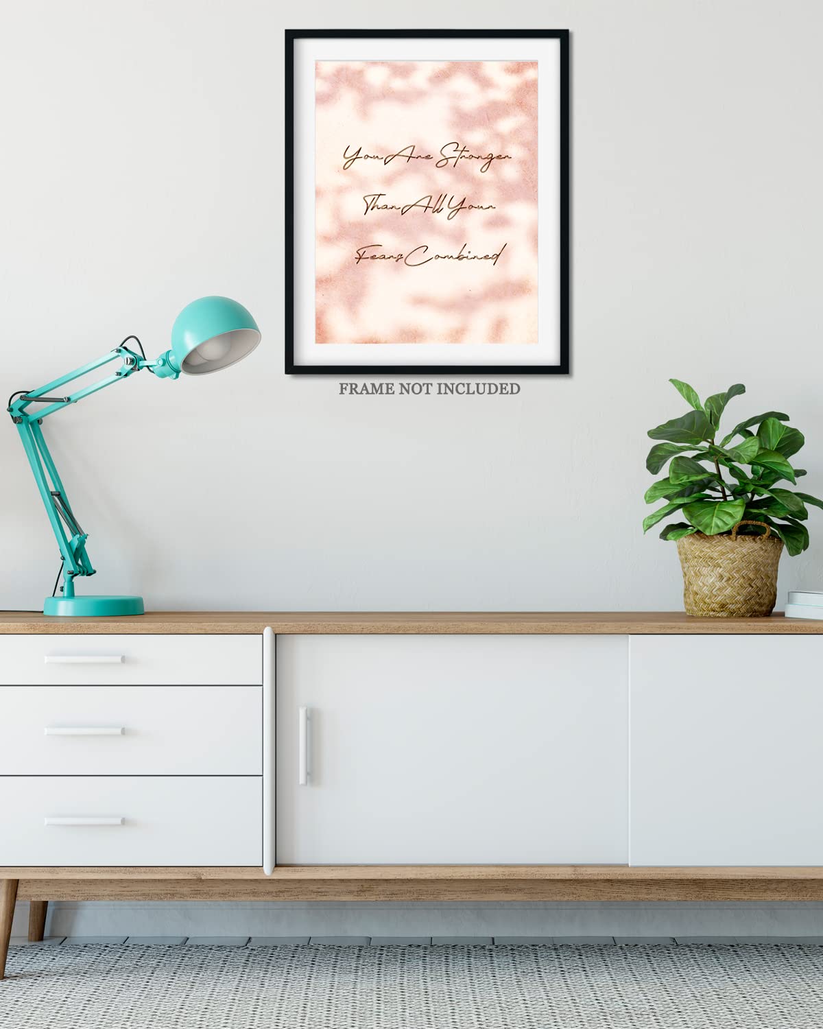 Govivo Inspirational Gifts For Women - Motivational Wall Art - You Are Stronger Than All Your Fears Combined Home Decor - Uplift