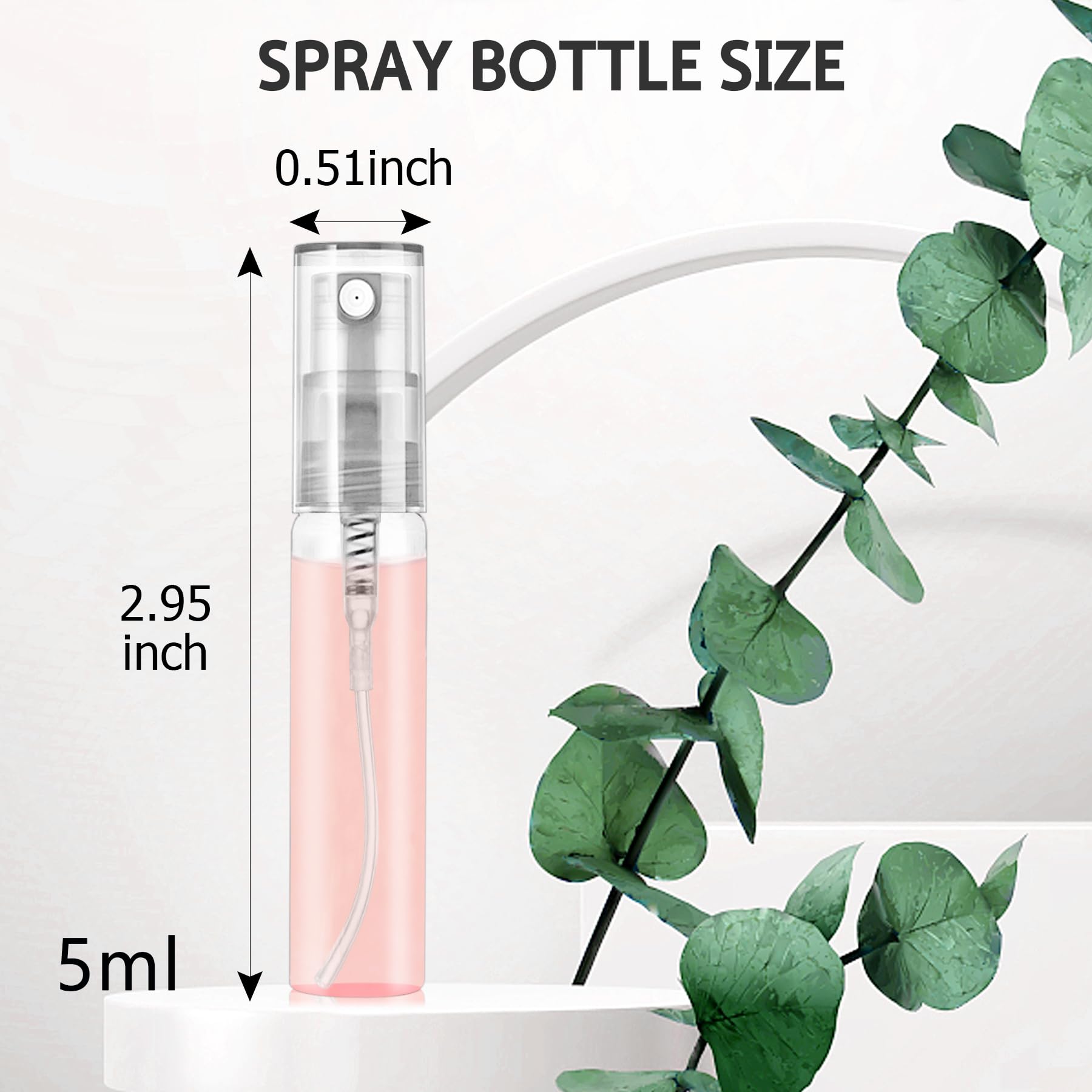 Csdtylh Mini Spray Bottle 105PCS 5ML Clear Glass Perfume Bottles Refillable Fine Mist Spray Bottles Empty Fragrance Sample Spray Containers Cosmetics Atomizer for Cleaning Travel Essential Oils