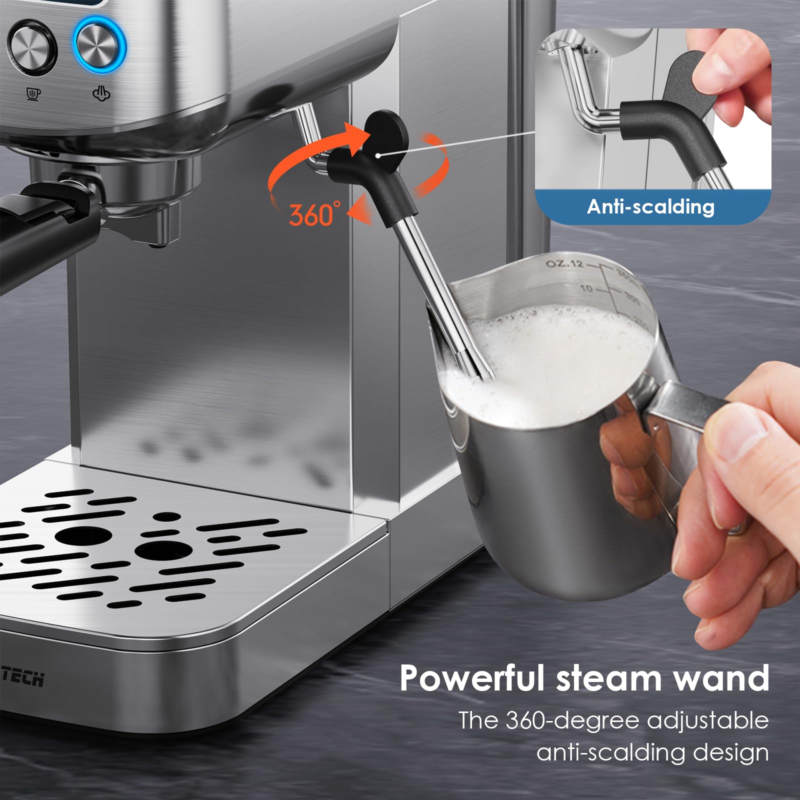 Sowtech Espresso Machine 20 Bar,Professional Espresso Maker With Milk Frother,Expresso Coffee Machine With 42 Oz Removable Water