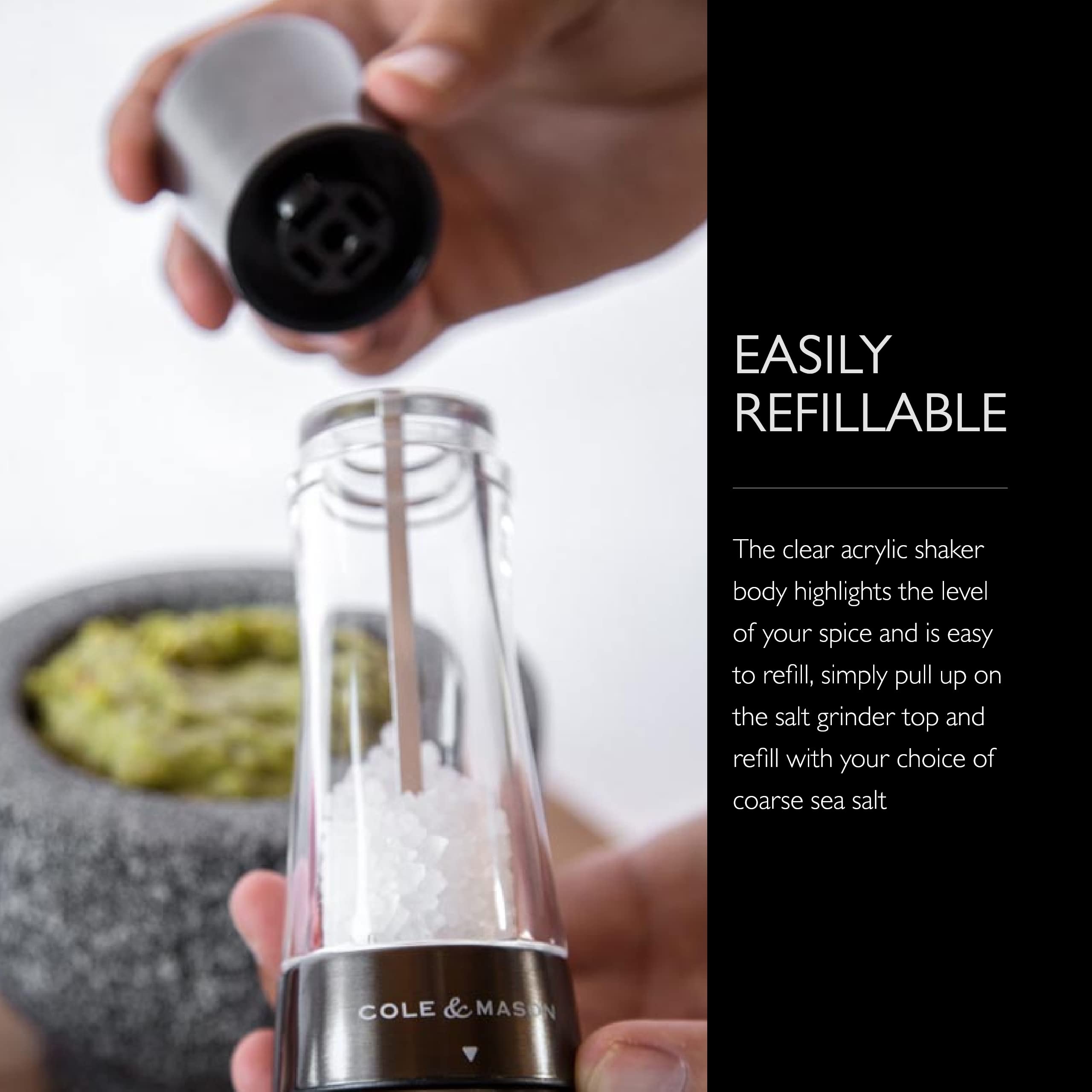 Cole & Mason Derwent Salt Grinder - Gunmetal Mill Includes Gourmet Precision Mechanism And Premium Sea Salt