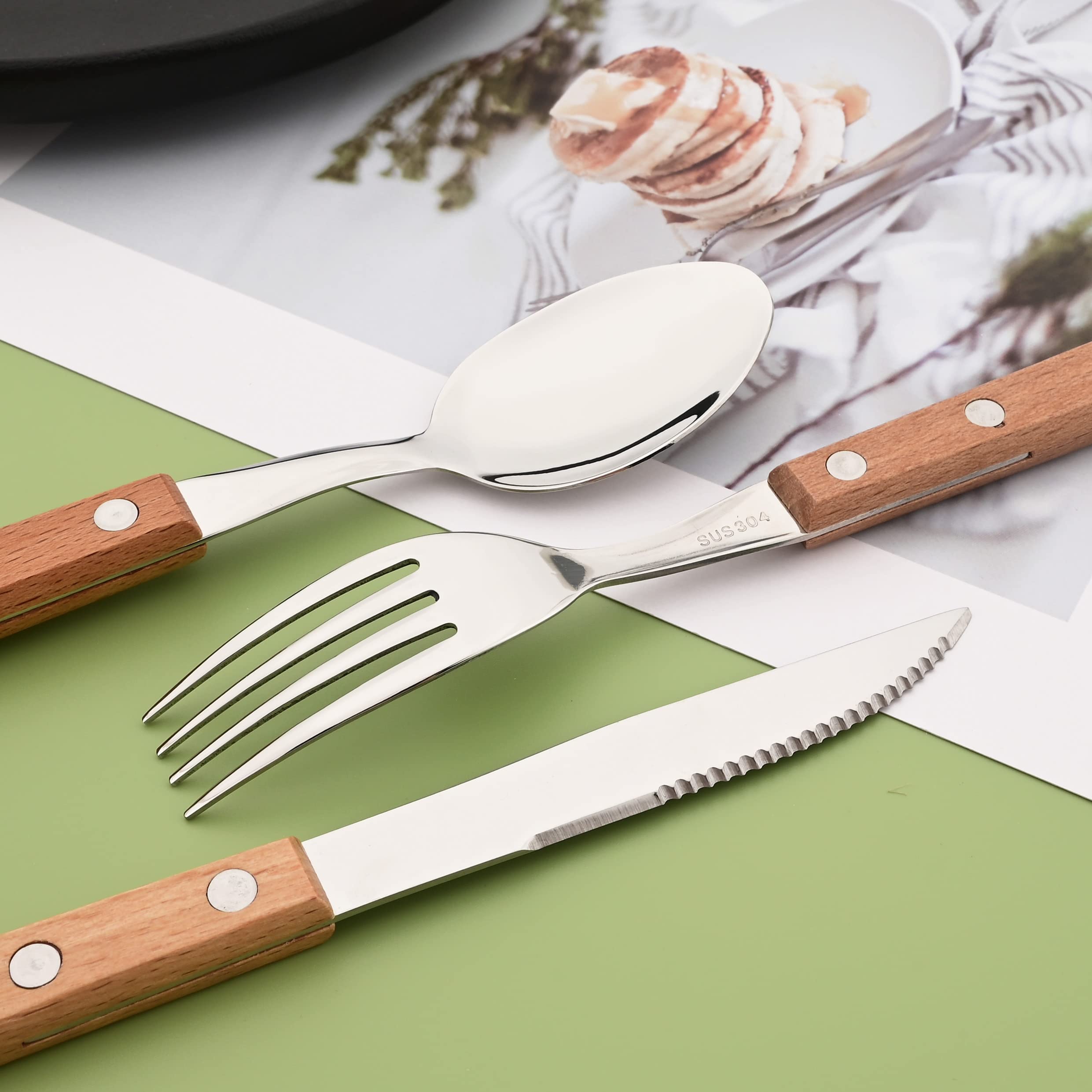 Dinner Forks Set Of 8, Uniturcky 304 Stainless Steel Silverware Forks, Table Forks Salad Forks Set, Mirror Polishing Dinner Fork