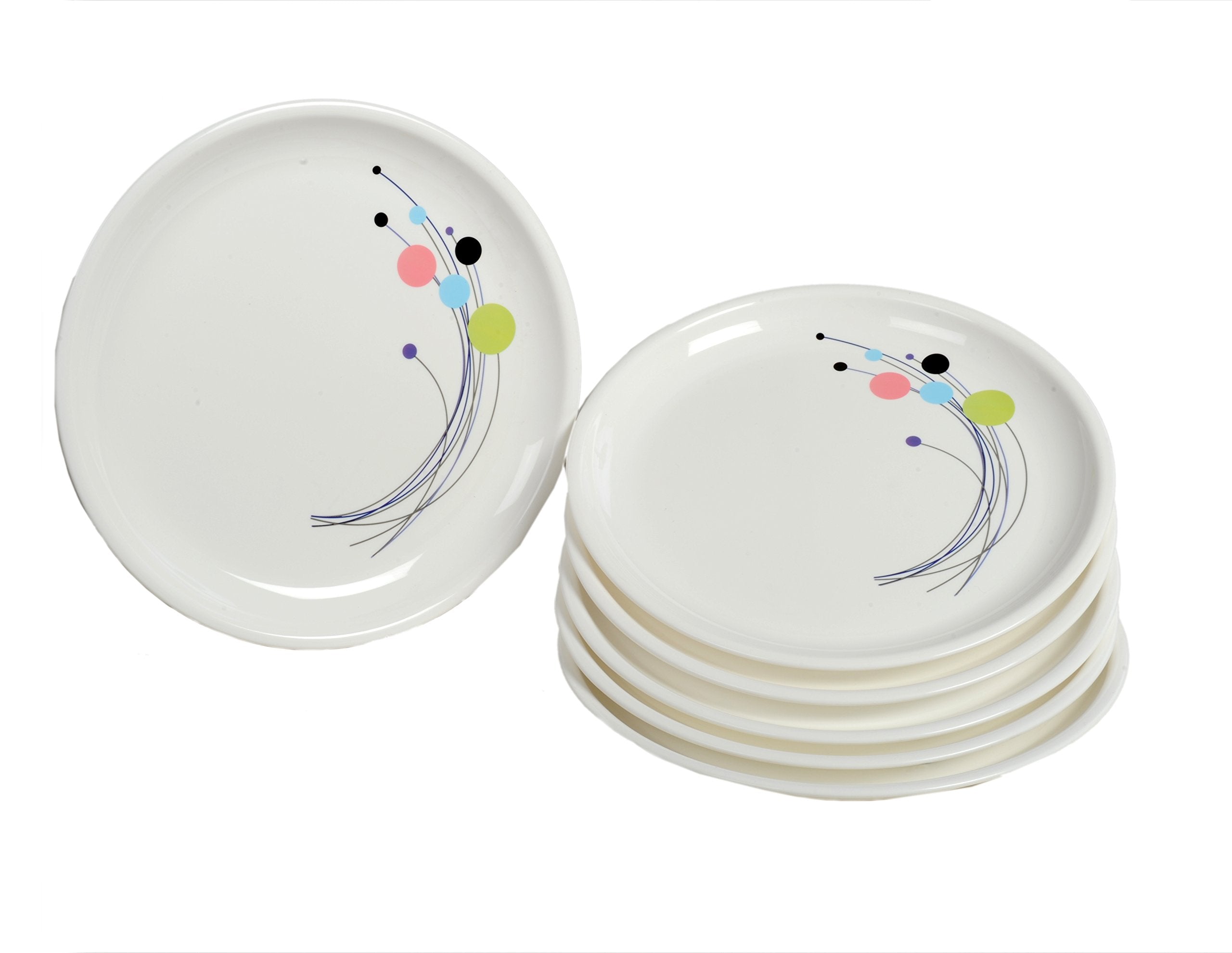 Signoraware Design-6 Round Full Plate Set, Set Of 6, White
