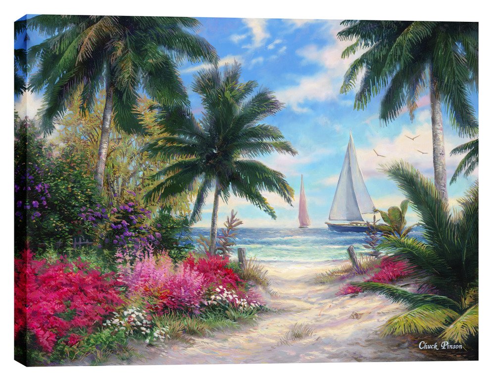 Cortesi Home 'Sea Breeze Trail' By Chuck Pinson, Canvas Wall Art, 26'' X 34'', Green