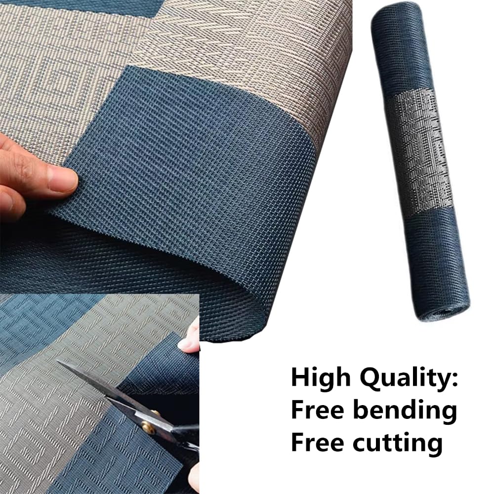 Placemats With Table Runner Set Place Mats, Woven Crossweave Placemat Vinyl Kitchen Tablemat, Washable Pvc Table Mats For Dining