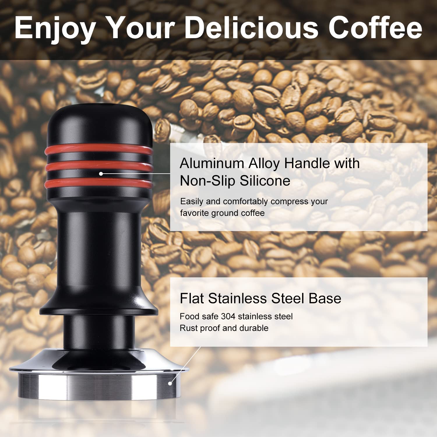 Seeblu Espresso Tamper 58Mm, Coffee Tamper With 30Lbs Spring Loaded, Hand Press Tamper Tool For 58Mm Portafilter, Calibrated Tam