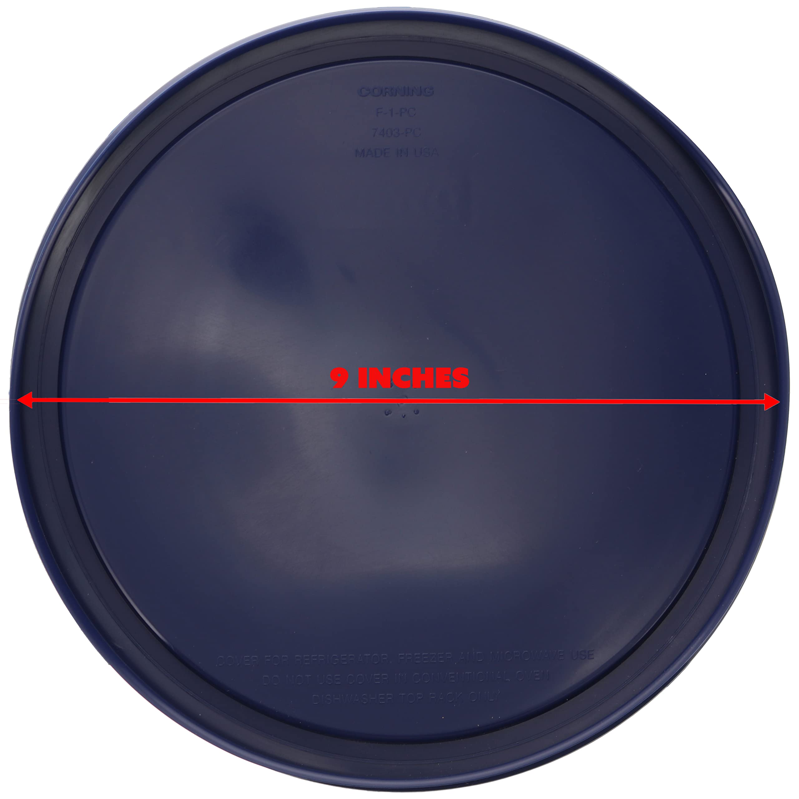Pyrex 7403-Pc Dark Blue 10 Cup Sculptured Mixing Bowl Plastic Lid, Made In Usa - 2 Pack